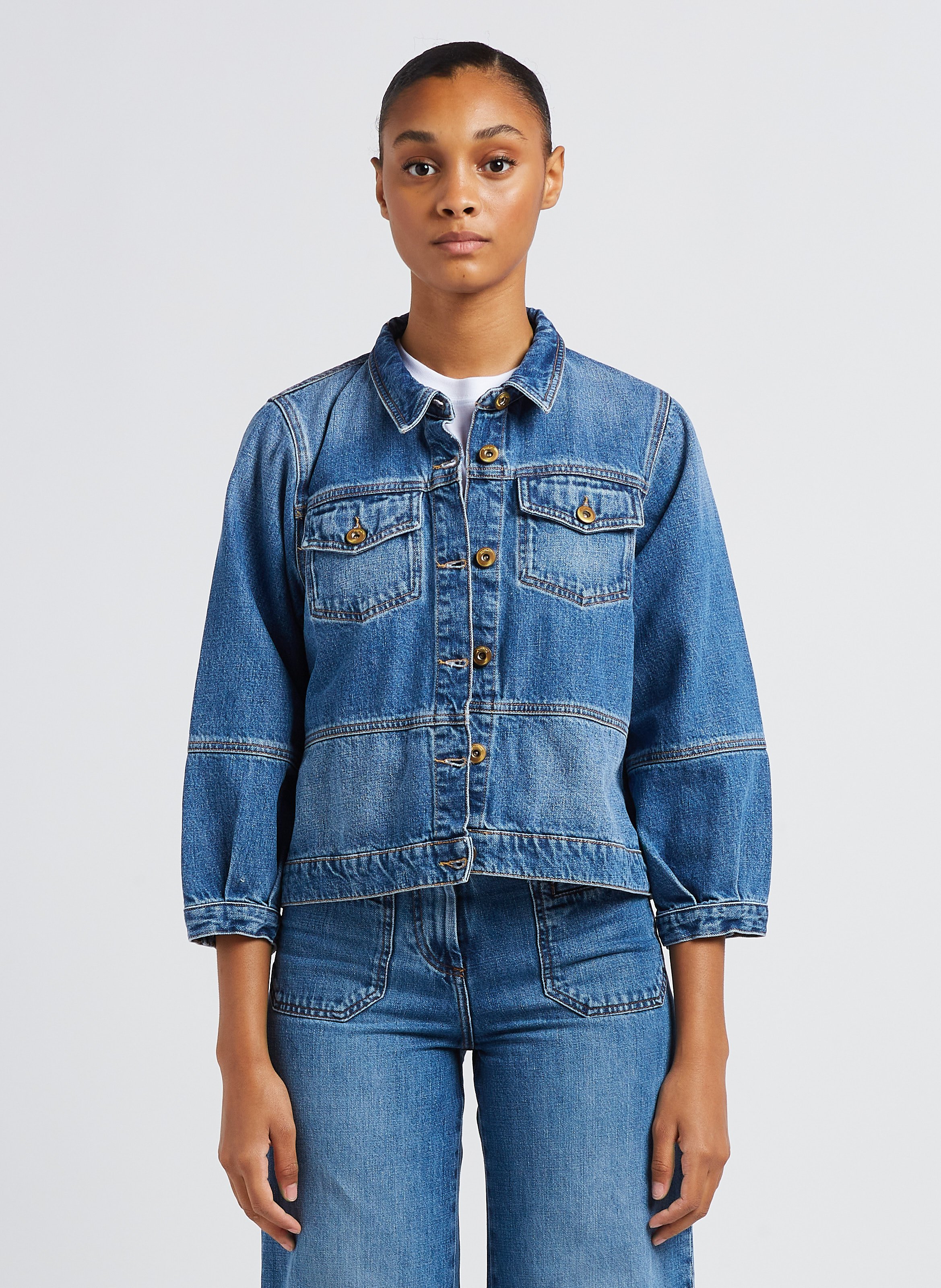 Stonewash denim cheap jacket womens