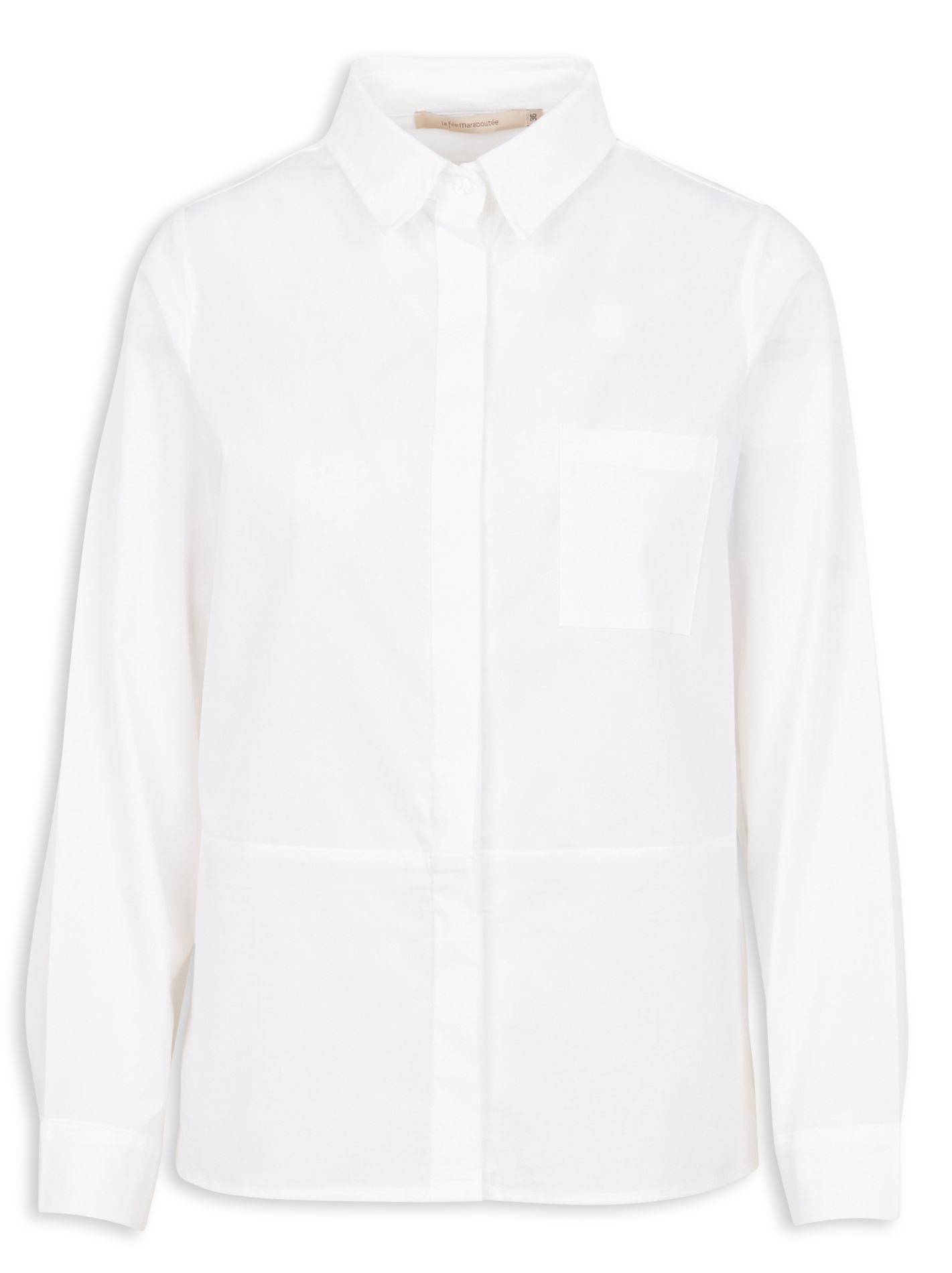 Overhemd van katoenmix met klassieke kraag LA FEE MARABOUTEE Wit