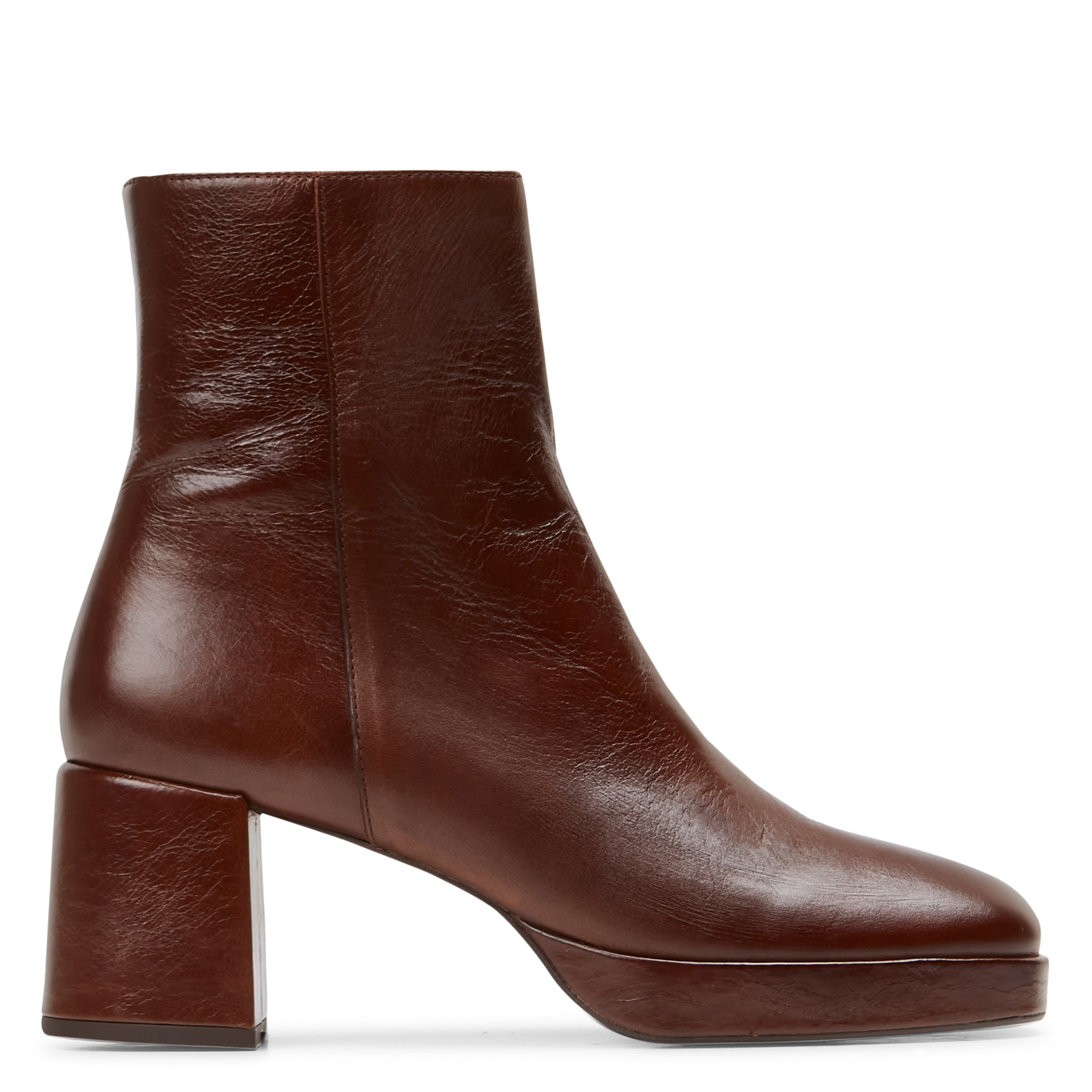 Leather ankle boots JONAK Brown