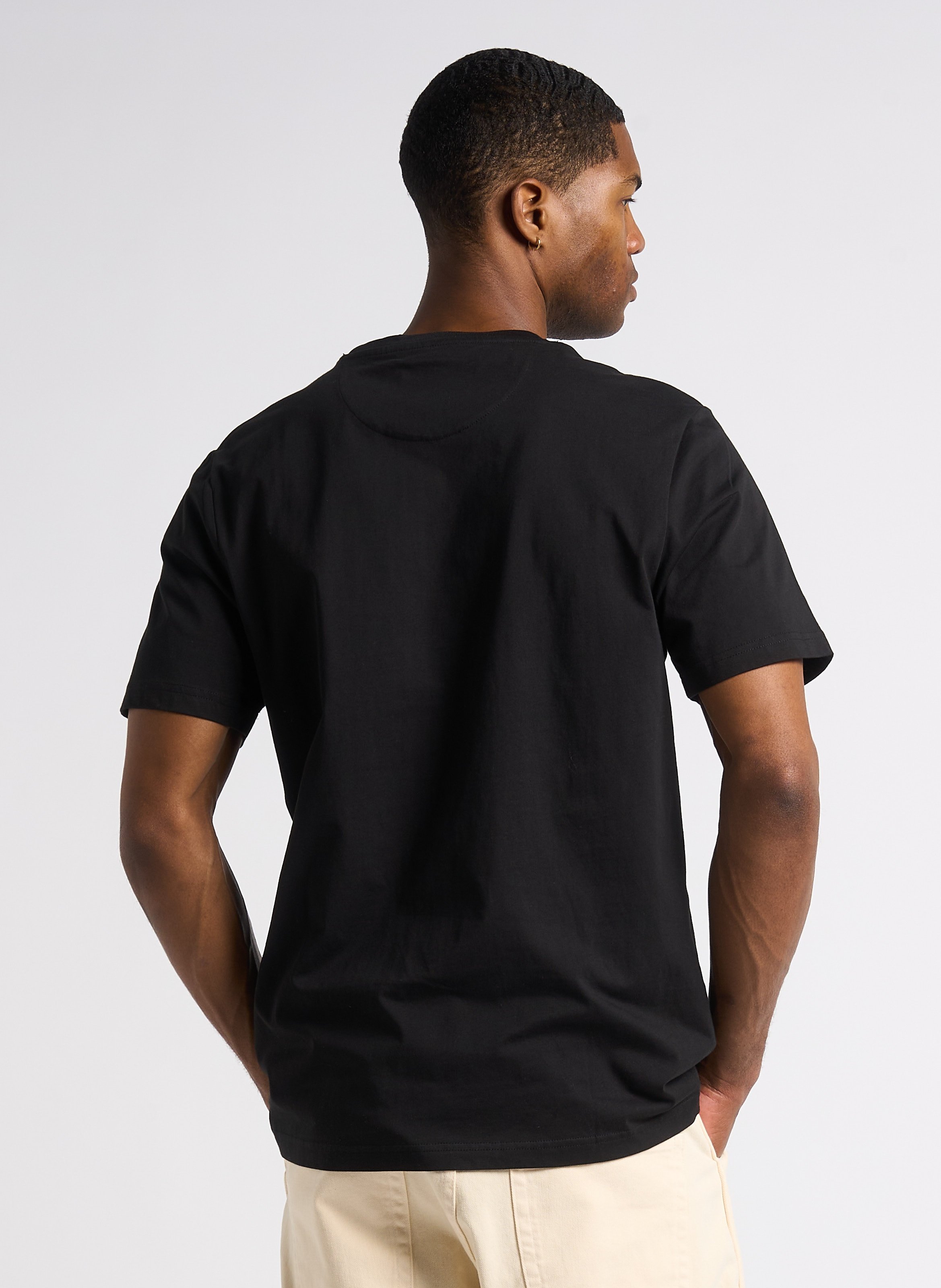 Tee-shirt col rond en coton bio FARAH Noir