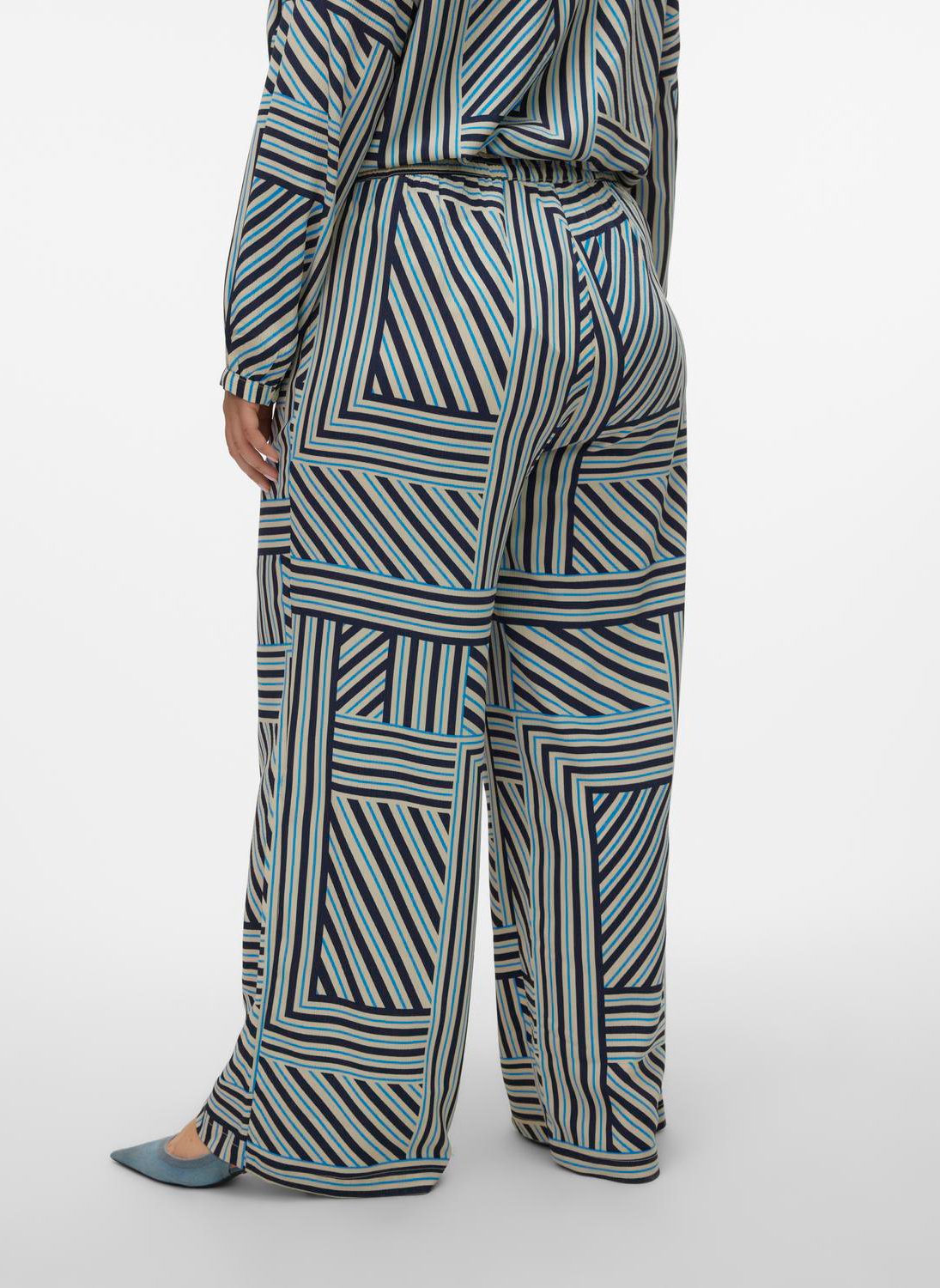 Pantalon taille haute imprimé VERO MODA CURVE Multicolore