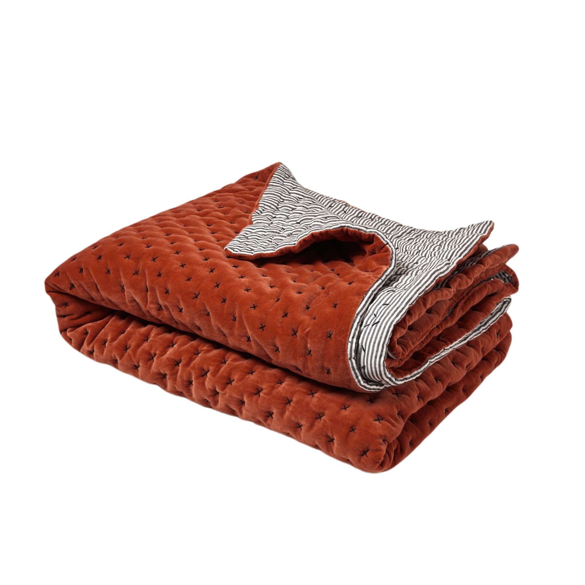 MALO - Quilted linen bedspread MADURA Orange