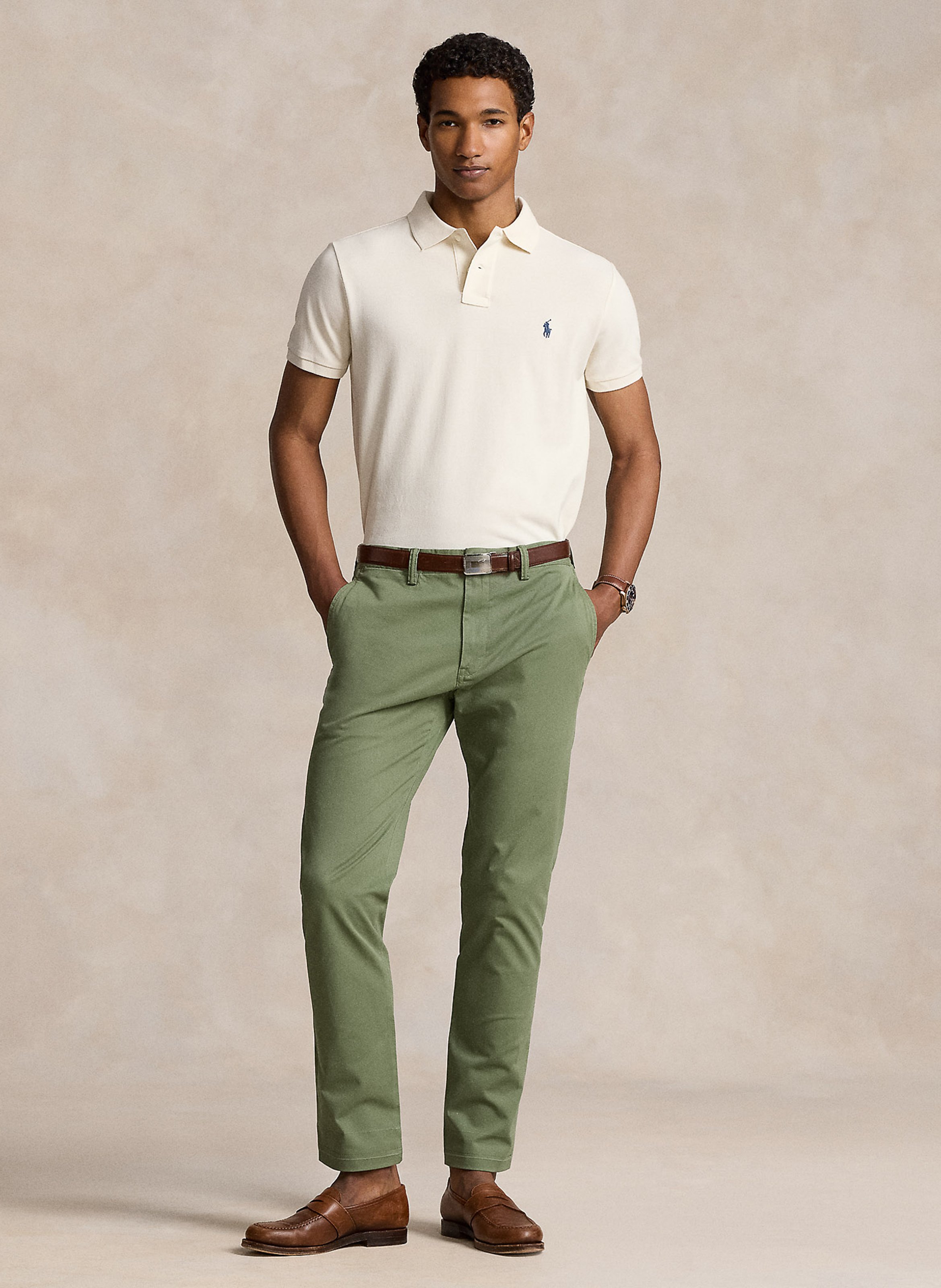 Poloshirt Aus Baumwolle, Slim Fit Herbal Milk-c7563 Polo Ralph  