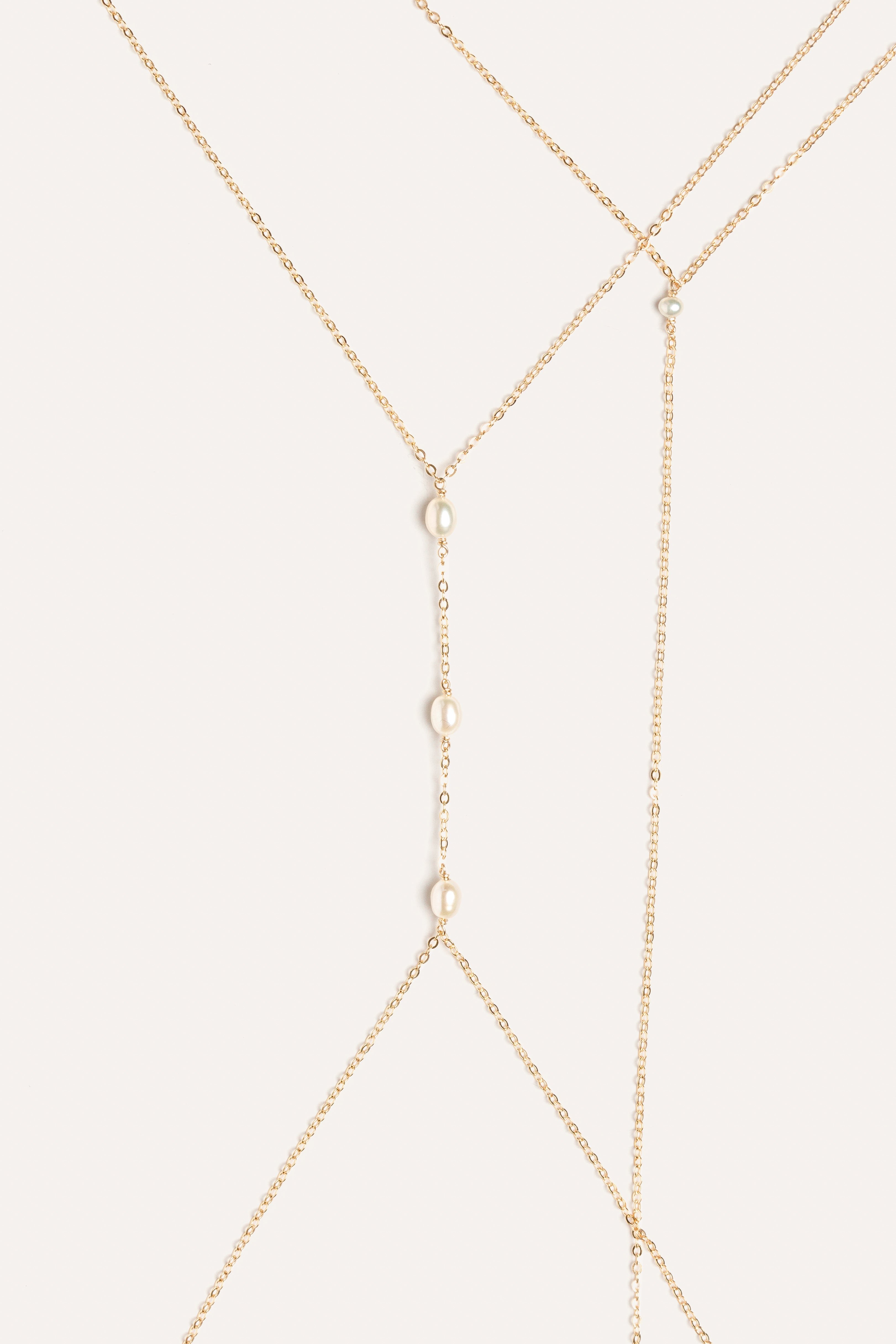 Body jewelry pearls YAY White