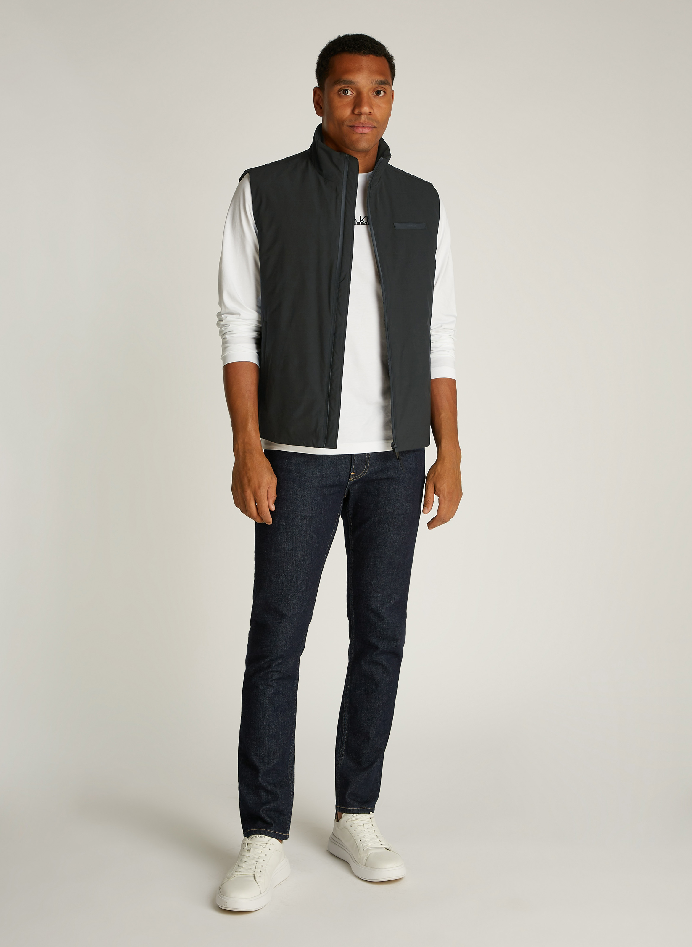 Veste sans manches col montant Noir