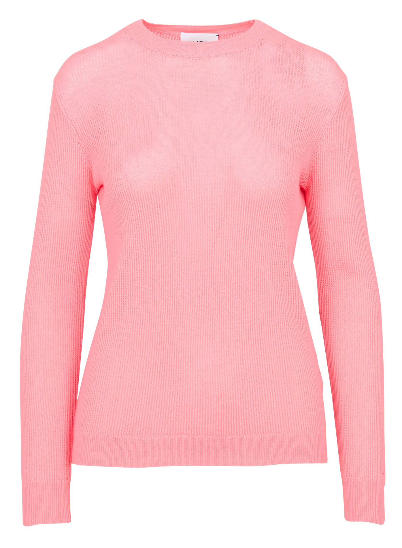 Pull droit col rond en cachemire Rose