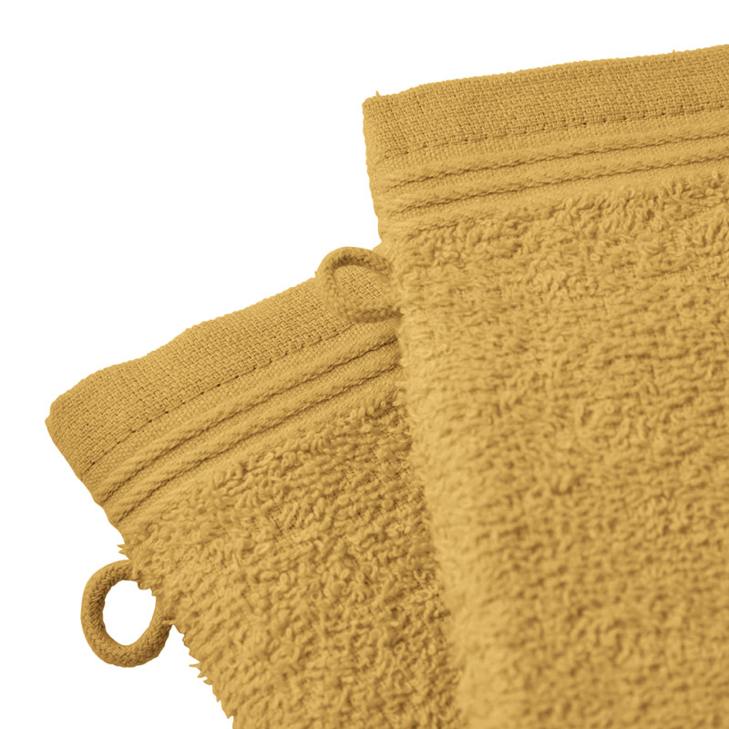 Set of 2 washcloths COTON PUR Yellow