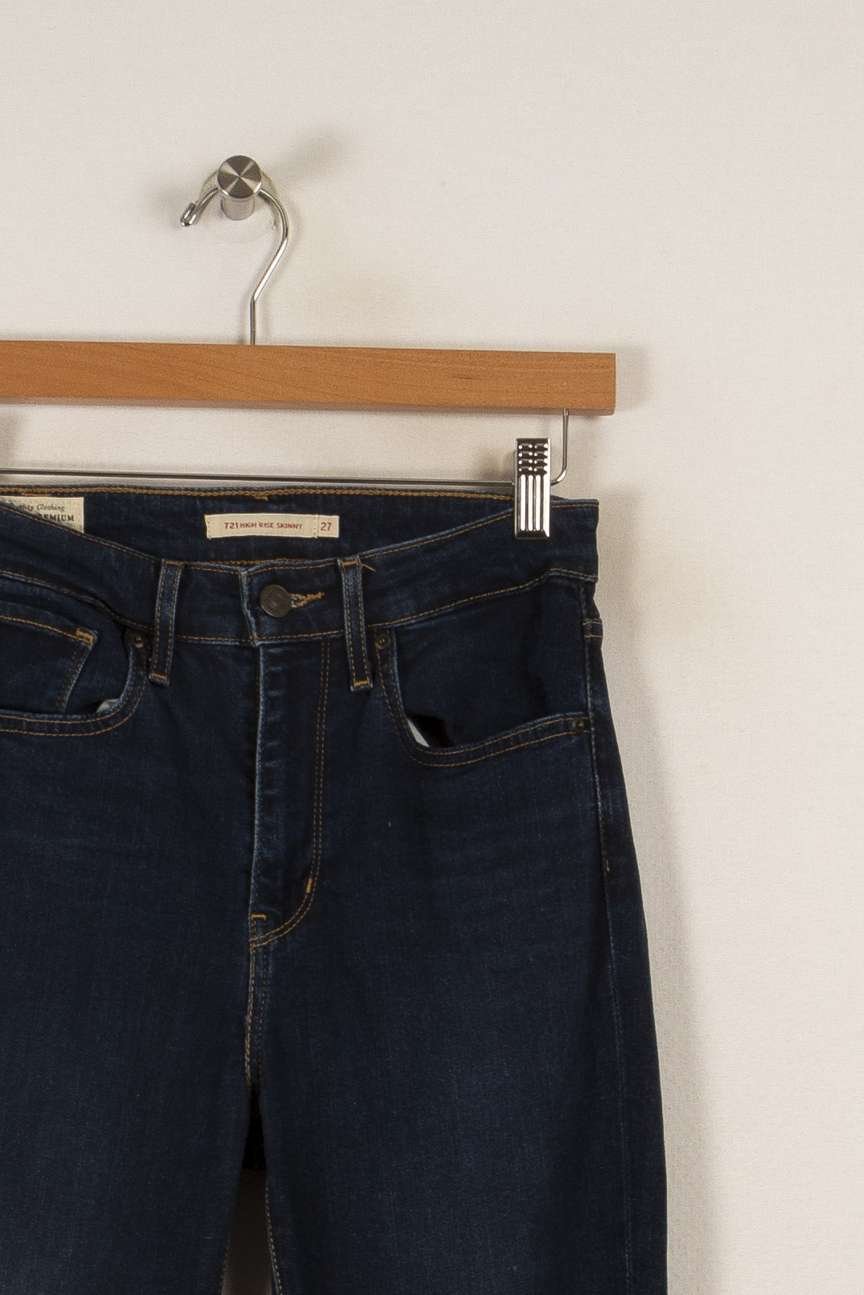 Cropped slim jeans with studs LEVI'S - Seconde main Blue