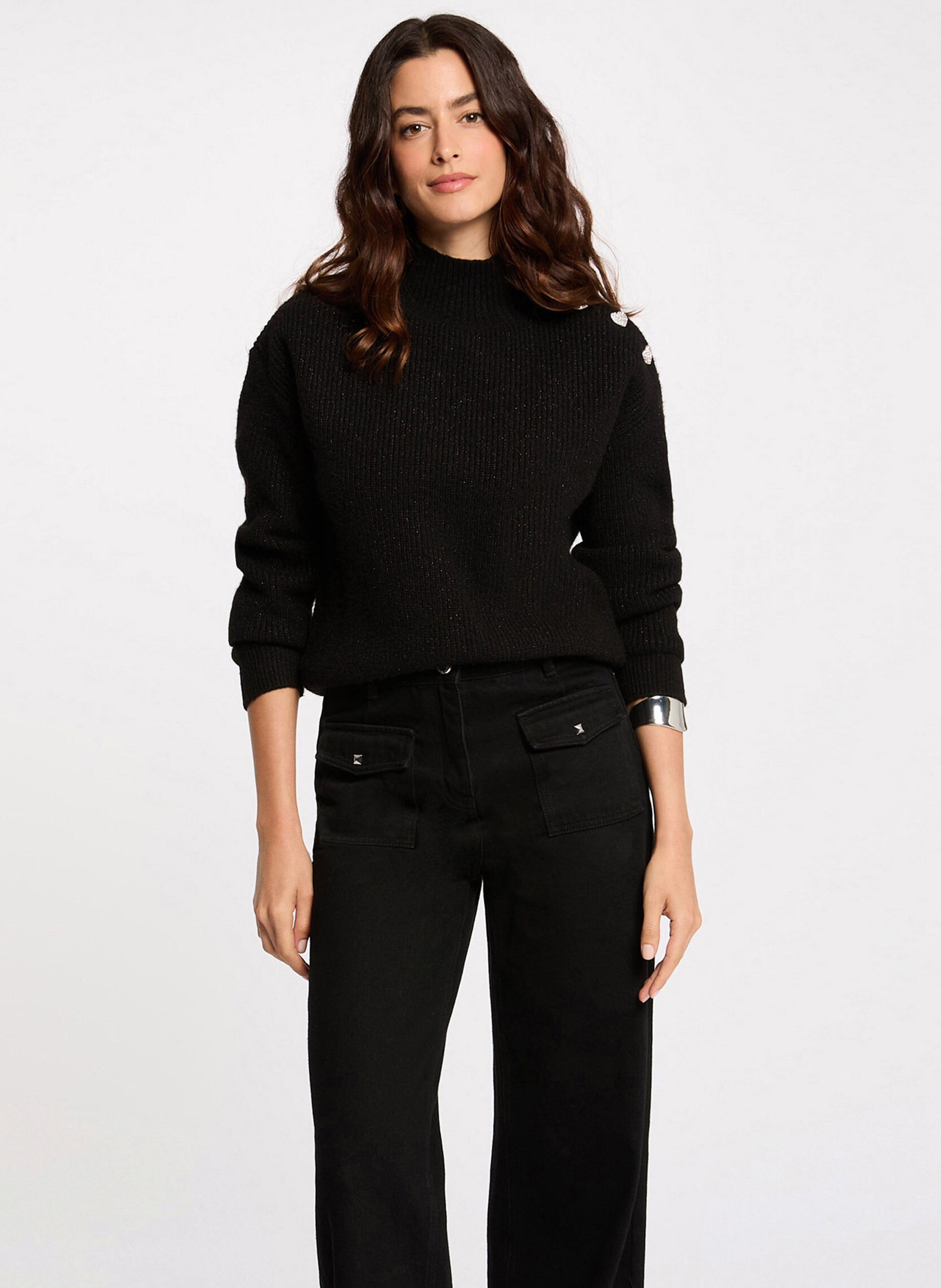 Rechte trui met hoge kraag MORGAN