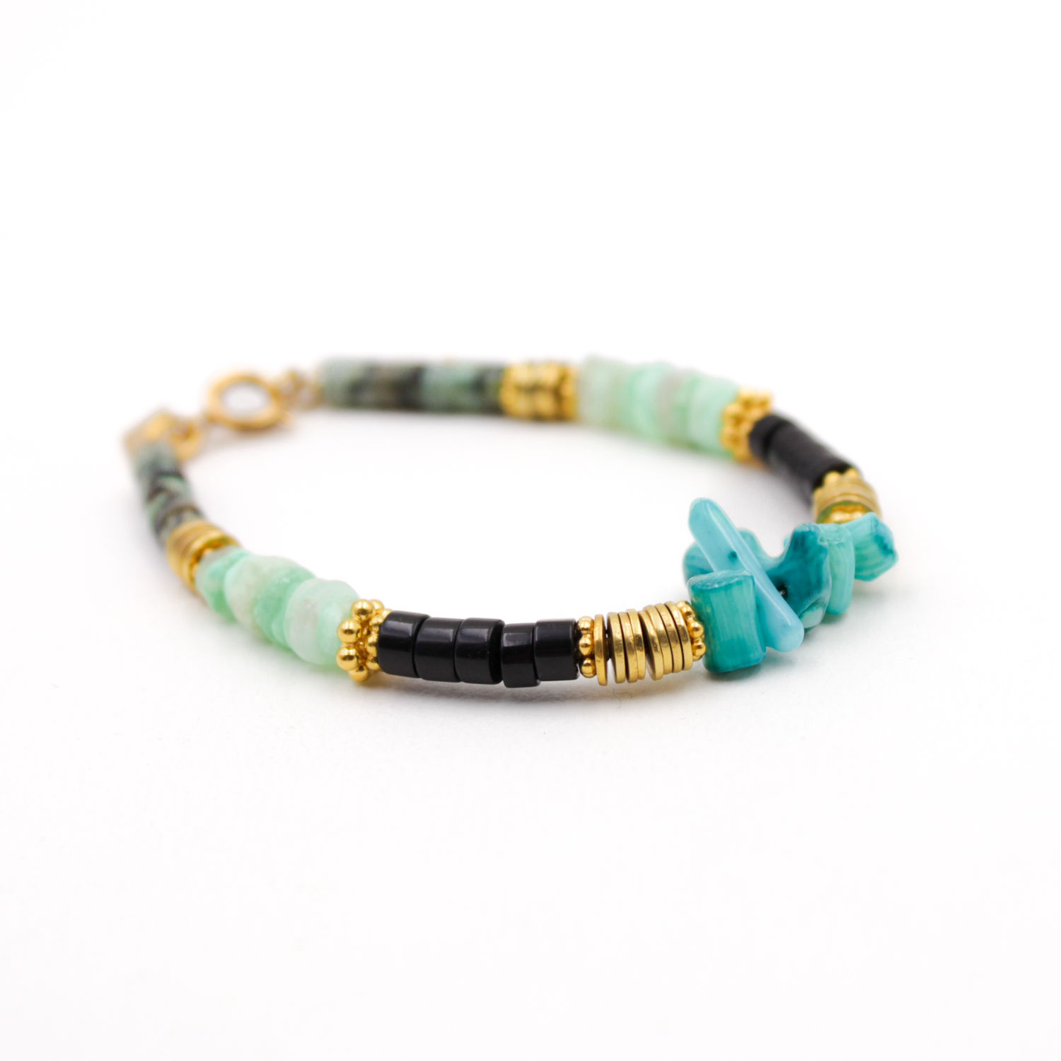 Heishi and Crunches Bracelet - Alba L'ATELIER DES DAMES Golden