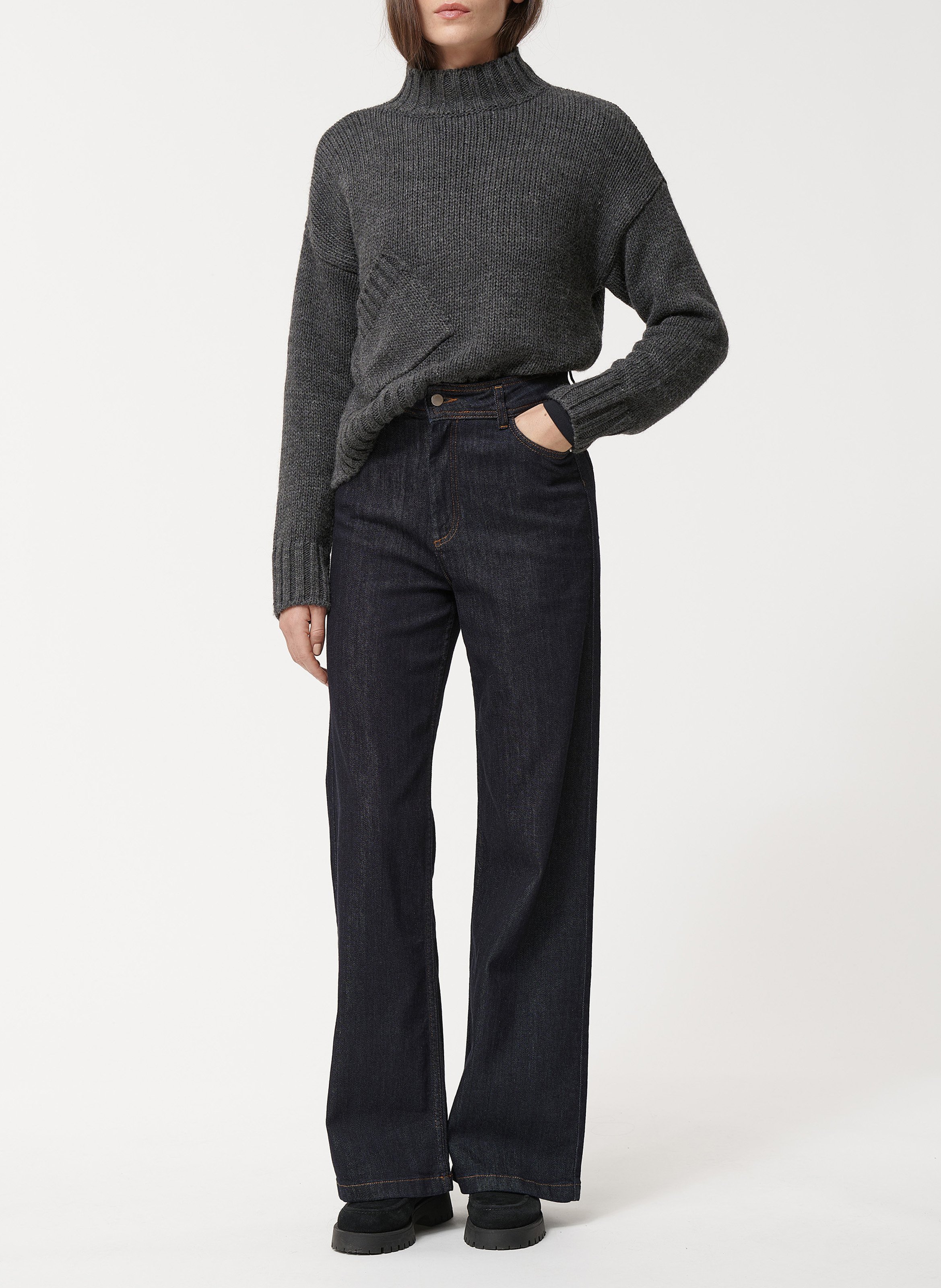 Jean flare en coton  HUMILITY Bleu