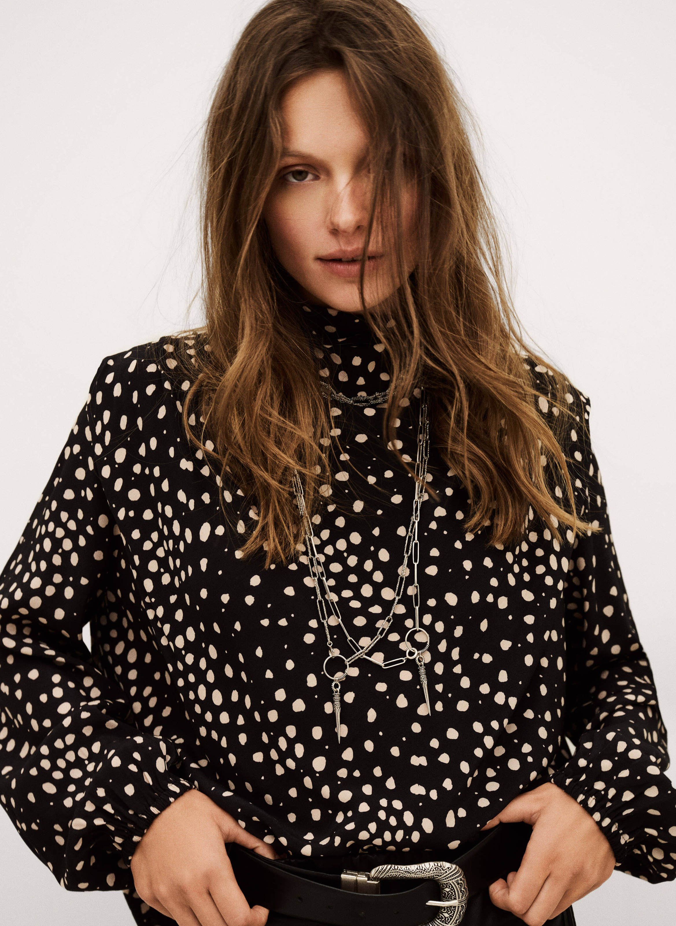 Top col montant à pois BA&SH Bleu