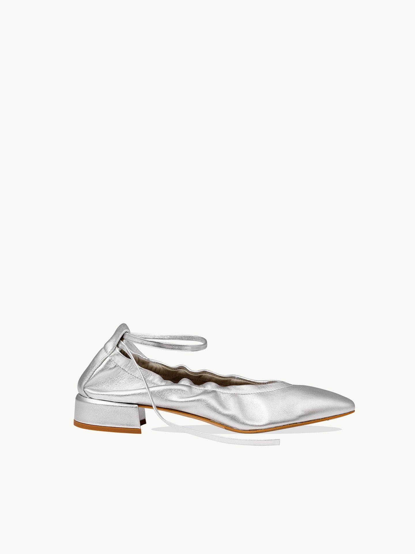 Metallic leather ballet pumps EMZI PARIS Silver