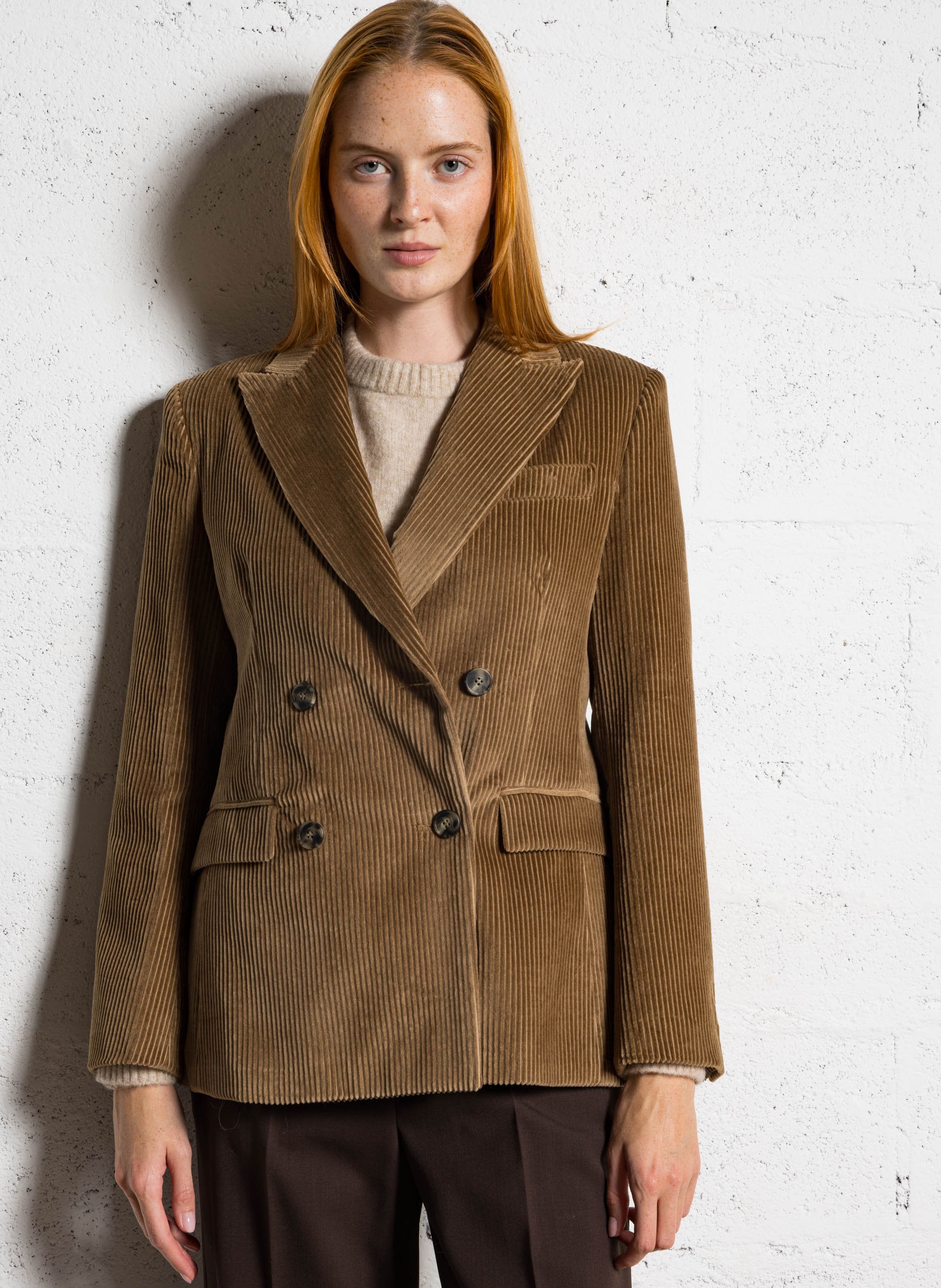 Straight corduroy tailored jacket MAX MARA WEEK END Brown