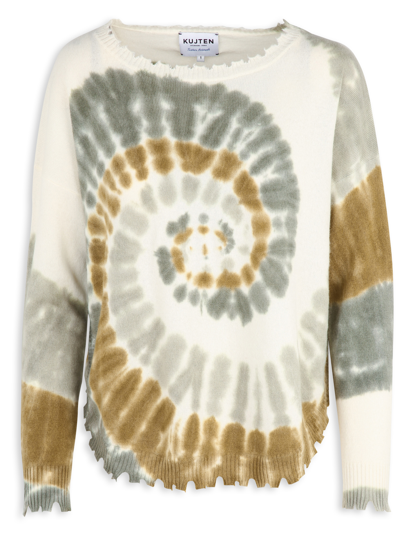 Pull tie-and-dye en cachemire KUJTEN Jaune