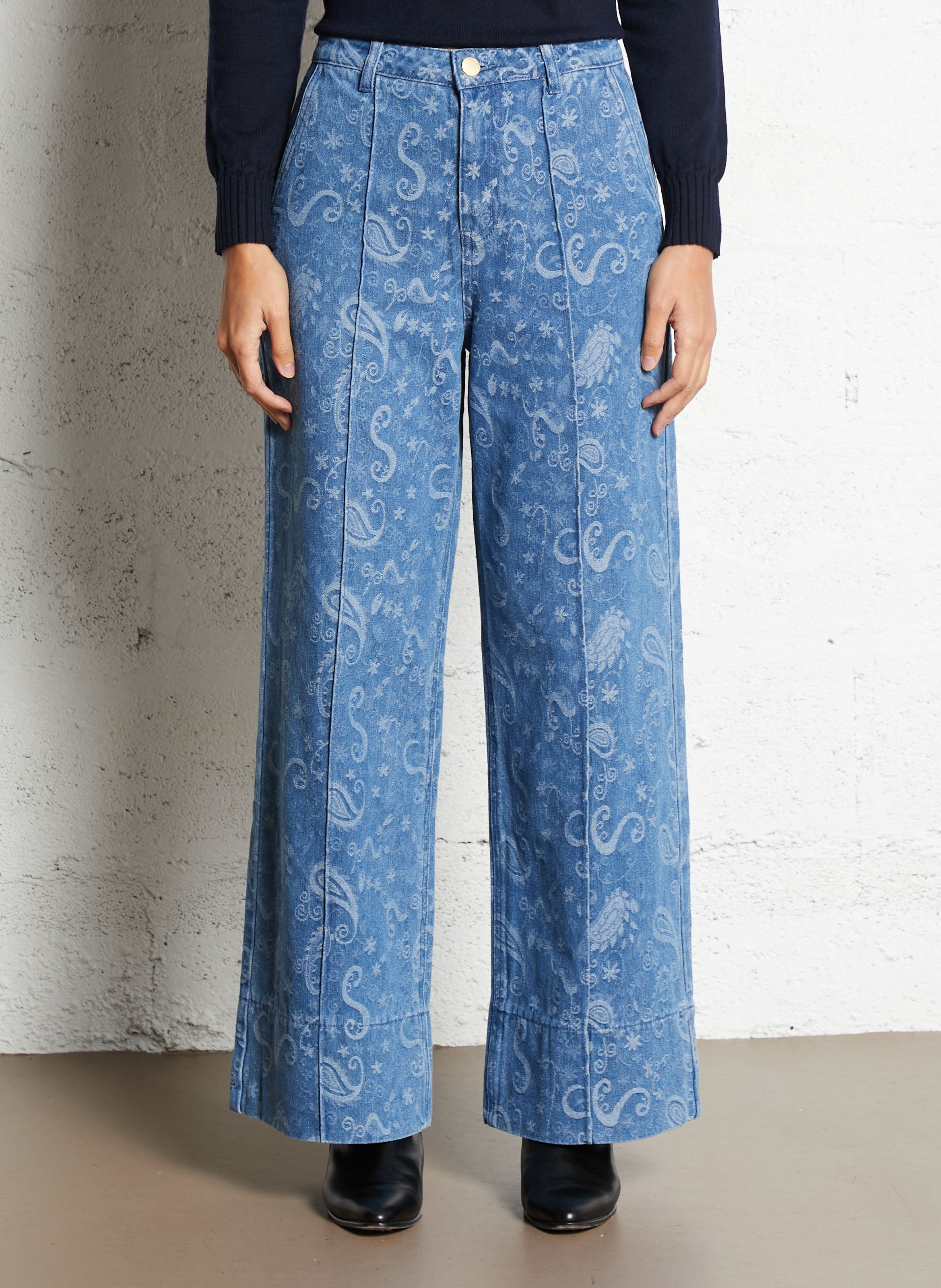 Jean large taille haute à motifs LA PETITE ETOILE Jean Stone