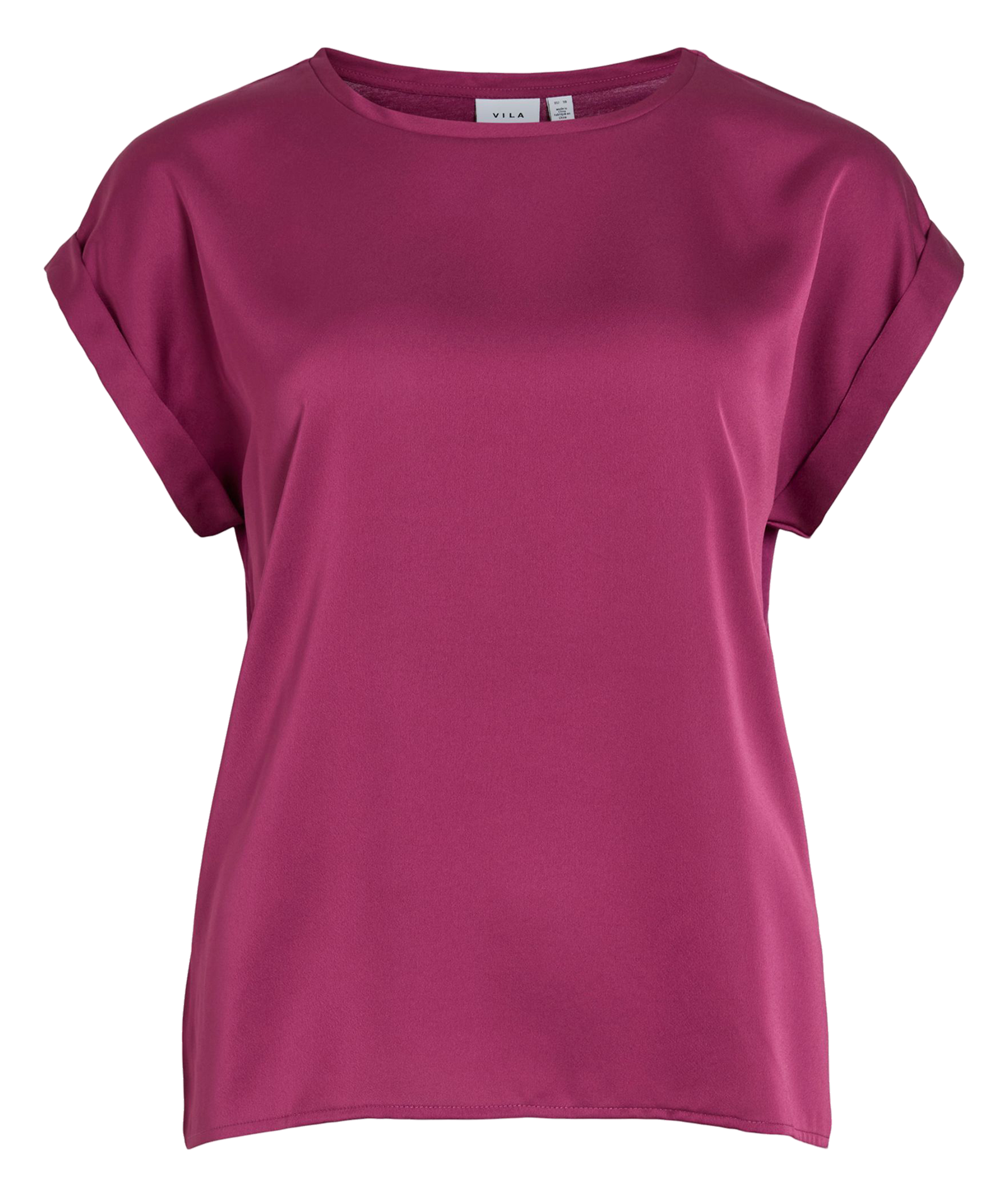 Fluid round-neck recycled polyester top VILA Purple