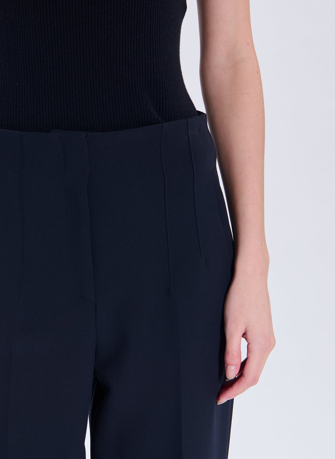 High-waisted plain cigarette pants ZAPA Blue