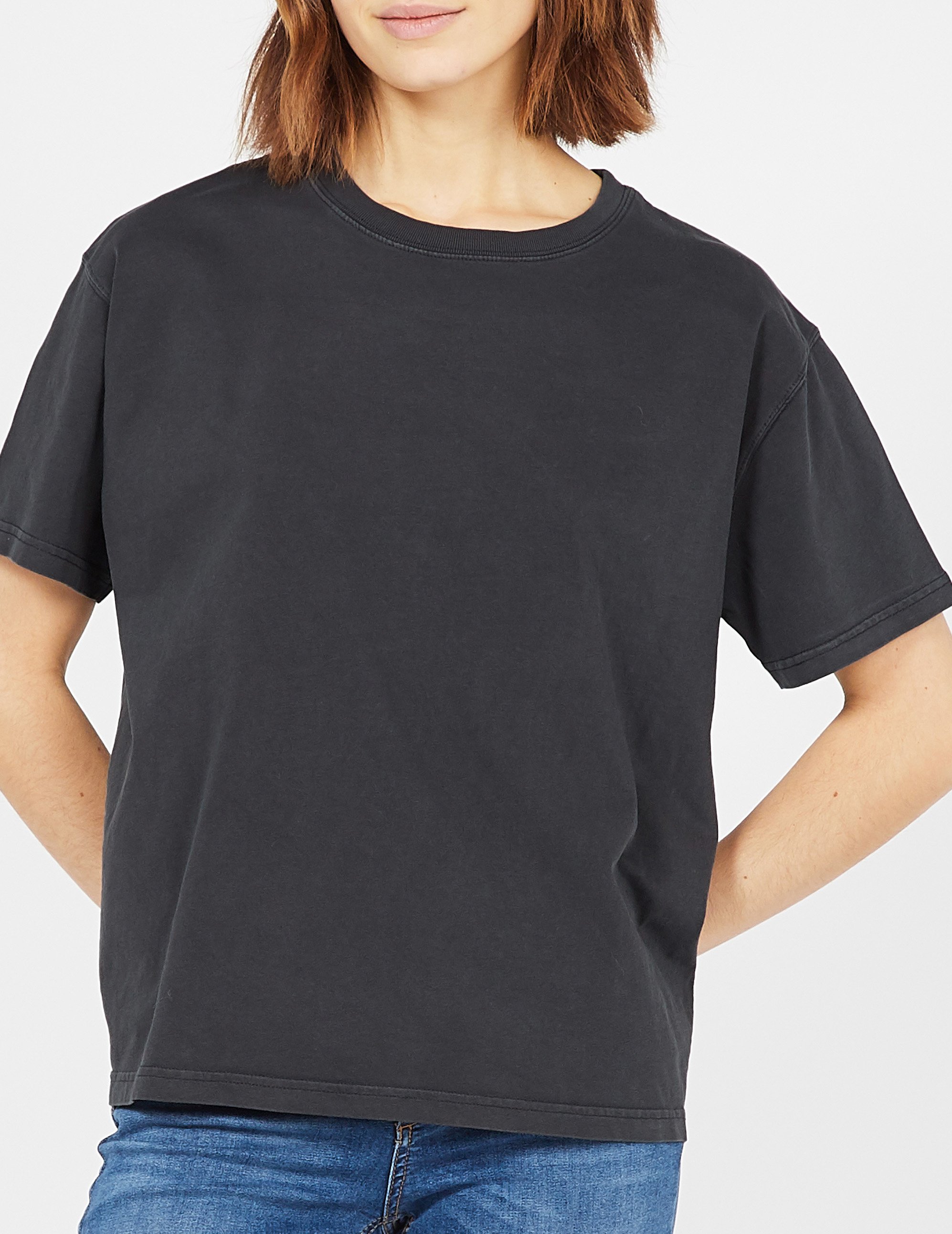 Tee-shirt ample col rond en coton  AMERICAN VINTAGE Noir