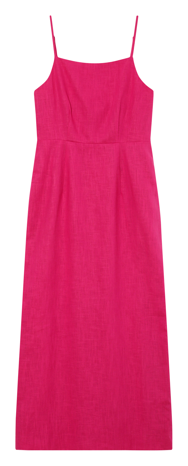 Robe midi droite unie en lin mélangé GRACE ET MILA Rose