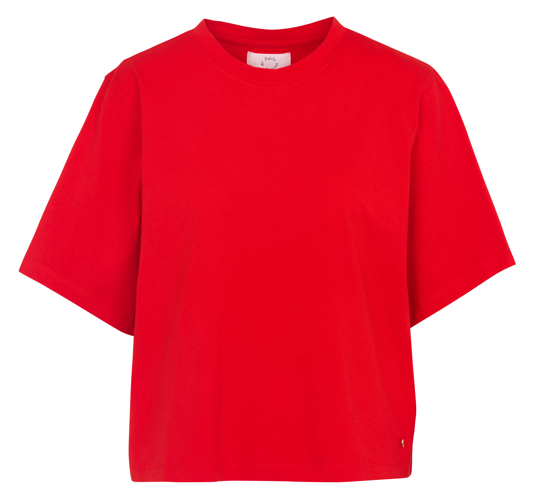 <t-shirt boxy cropped met ronde hals van katoen</t-shirt> DES PETITS HAUTS