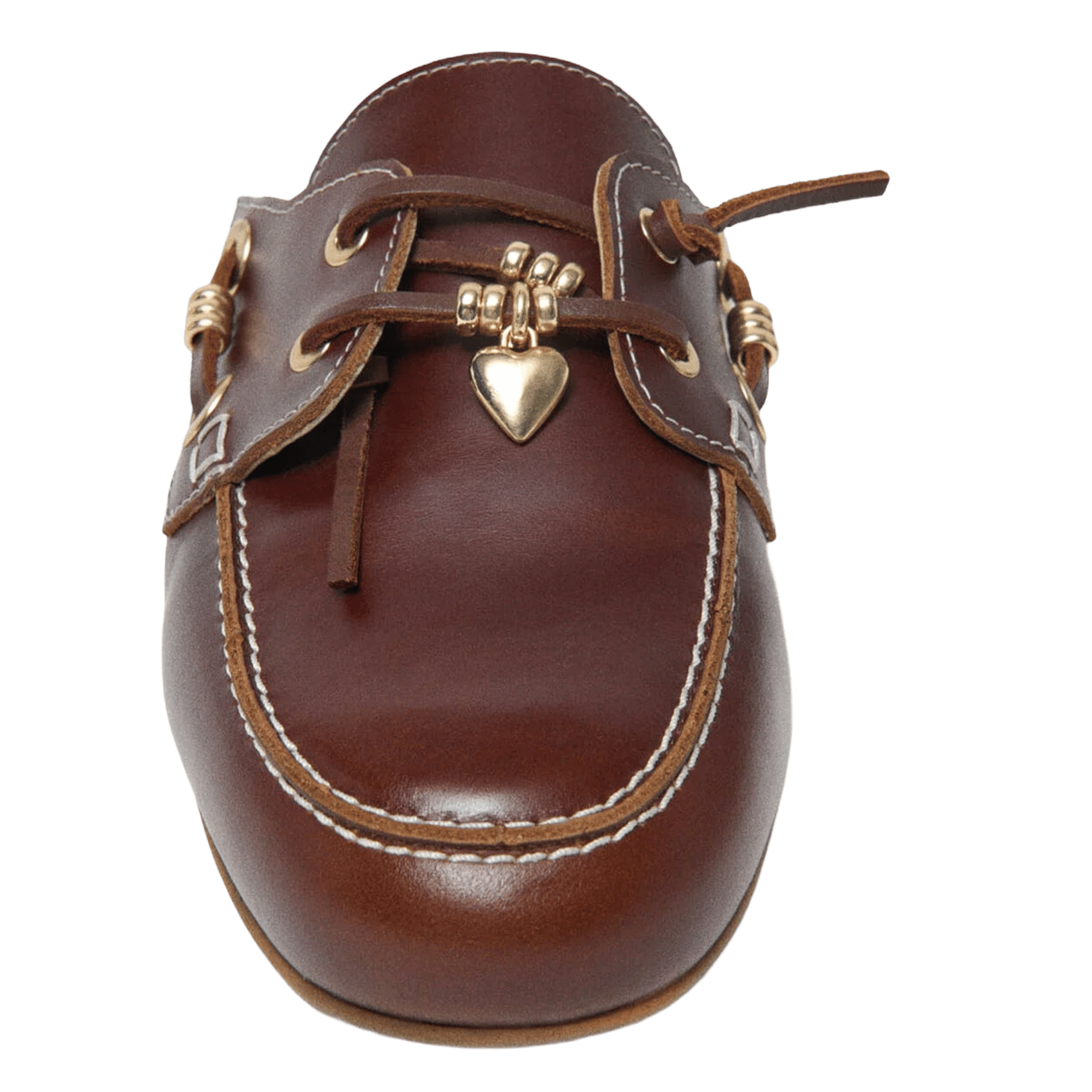 Platte, leren instappers MAJE Bruin