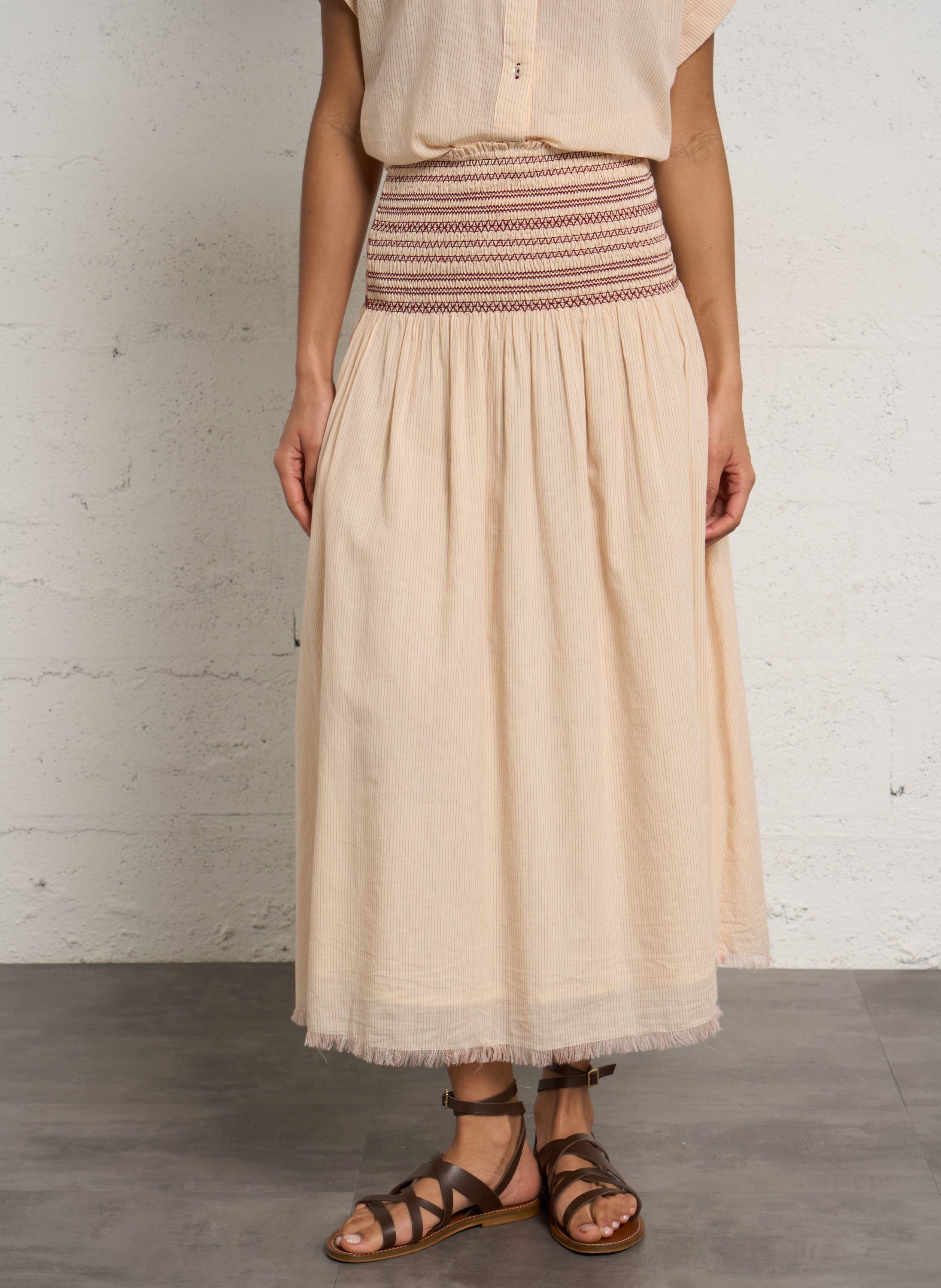 Cotton midi skirt HOD PARIS Beige