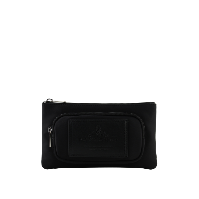 Portefeuille en toile garnie cuir POURCHET