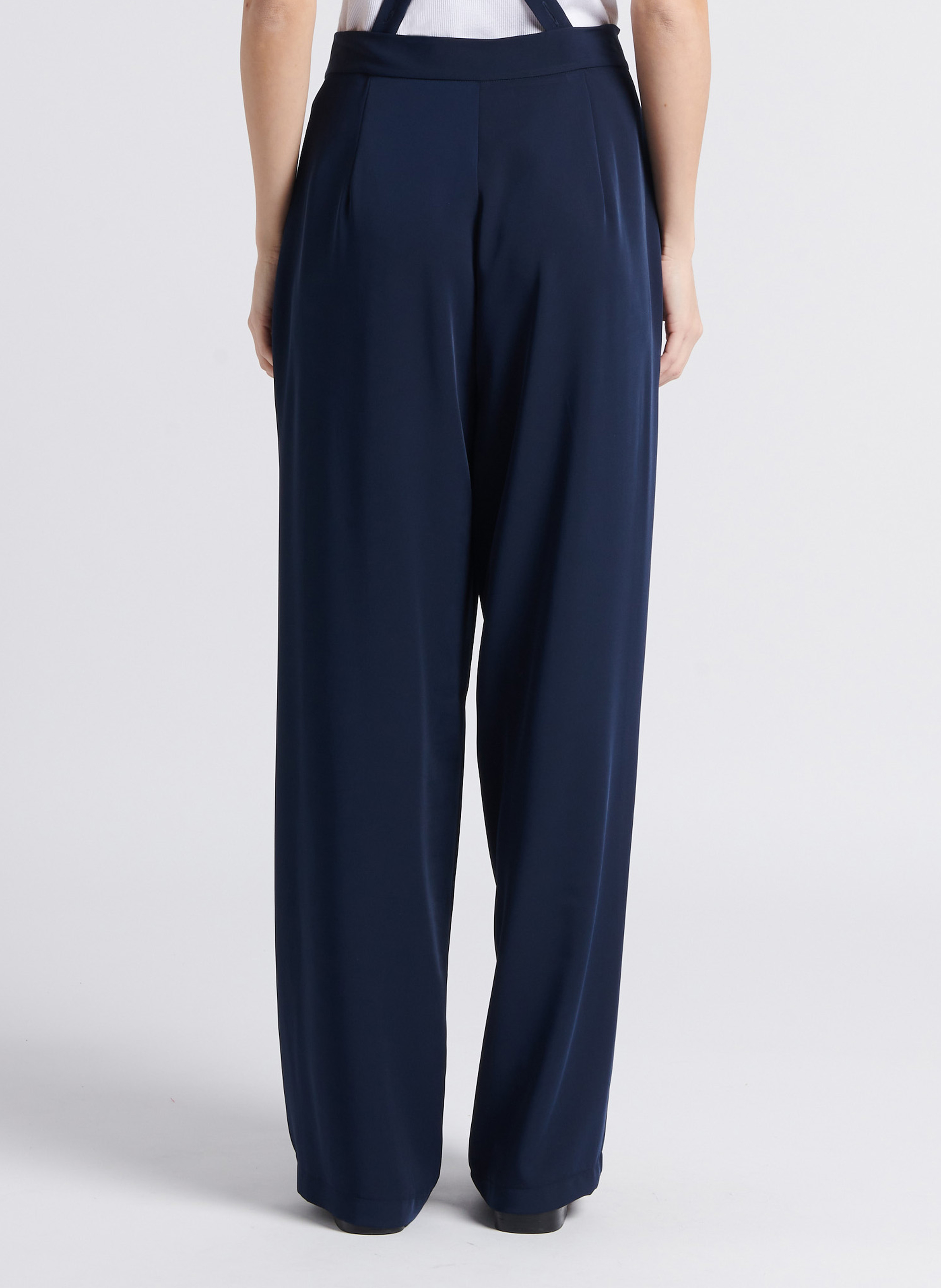 Pantalon large à bretelles PLEASE Bleu