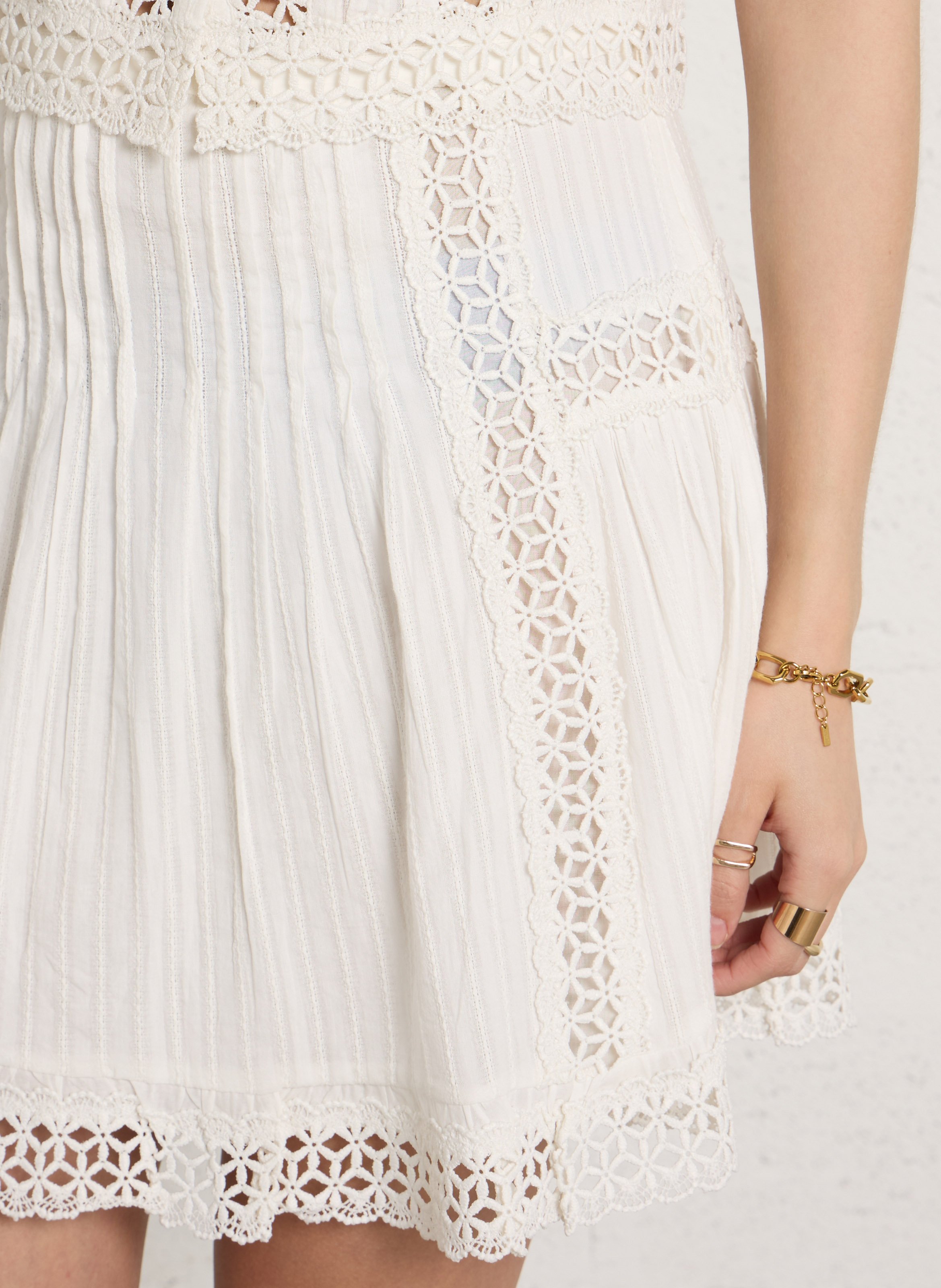 Falda corta evasé de algodón PETITE MENDIGOTE Beige