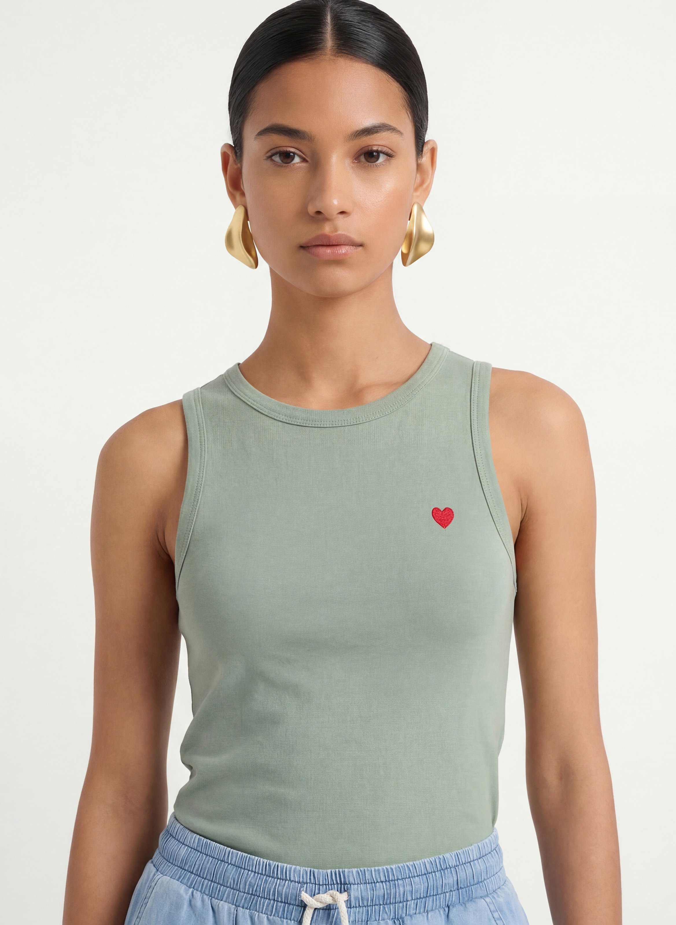 Débardeur col rond en coton KOOKAI Vert