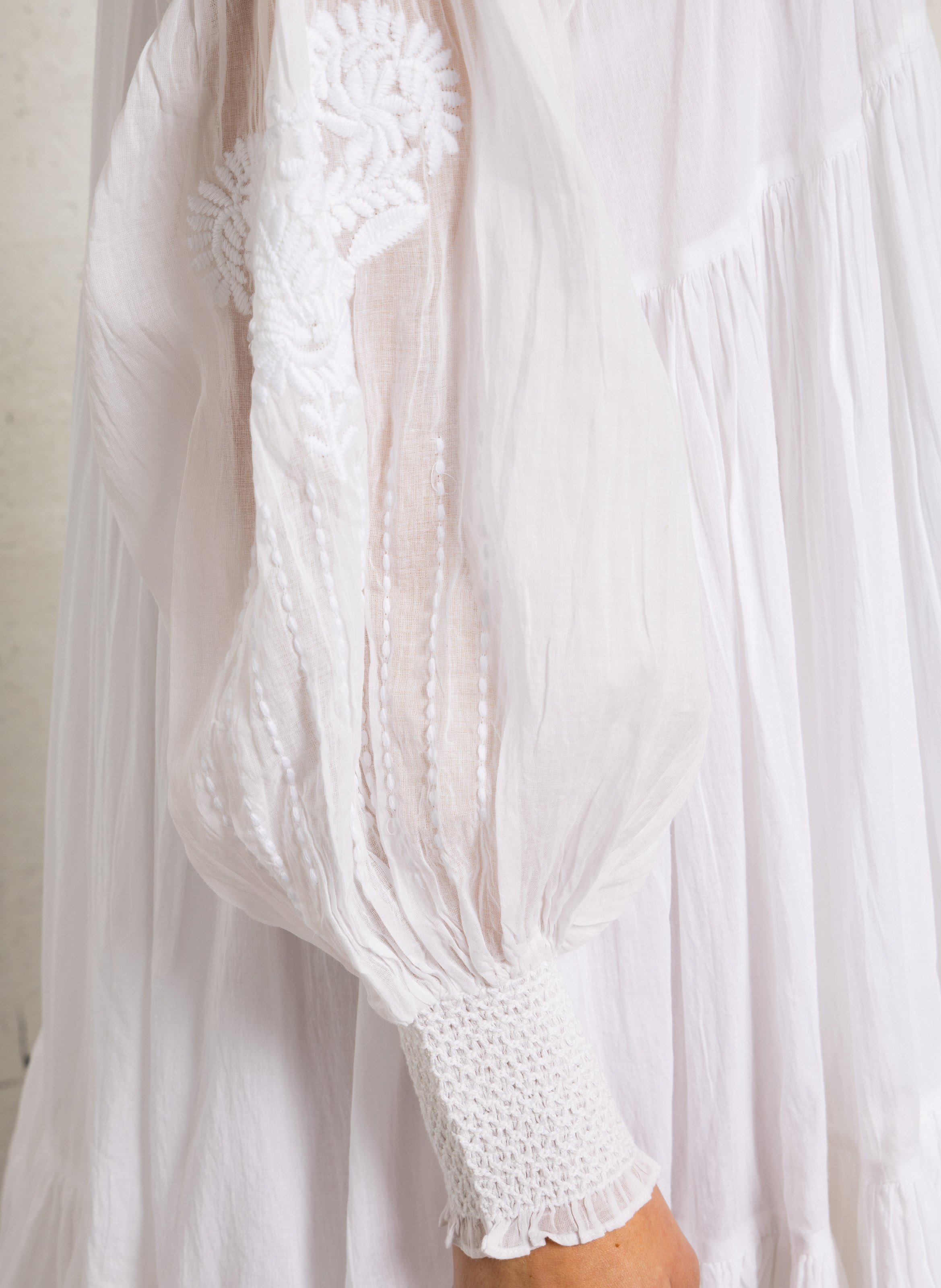 Korte katoenen jurk met opstaande kraag MES DEMOISELLES Wit