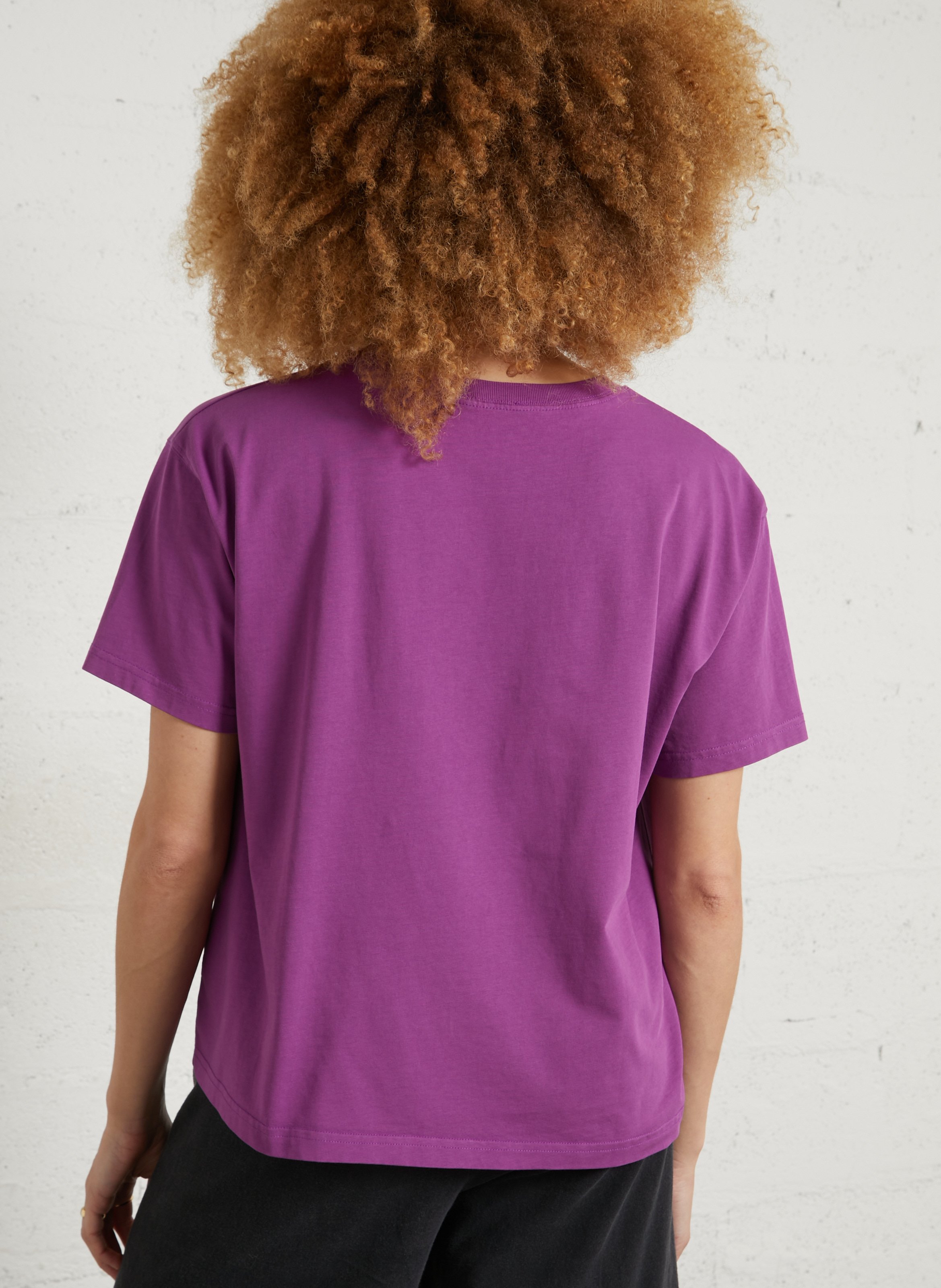 Loose-fit round-neck cotton T-shirt AMERICAN VINTAGE Purple