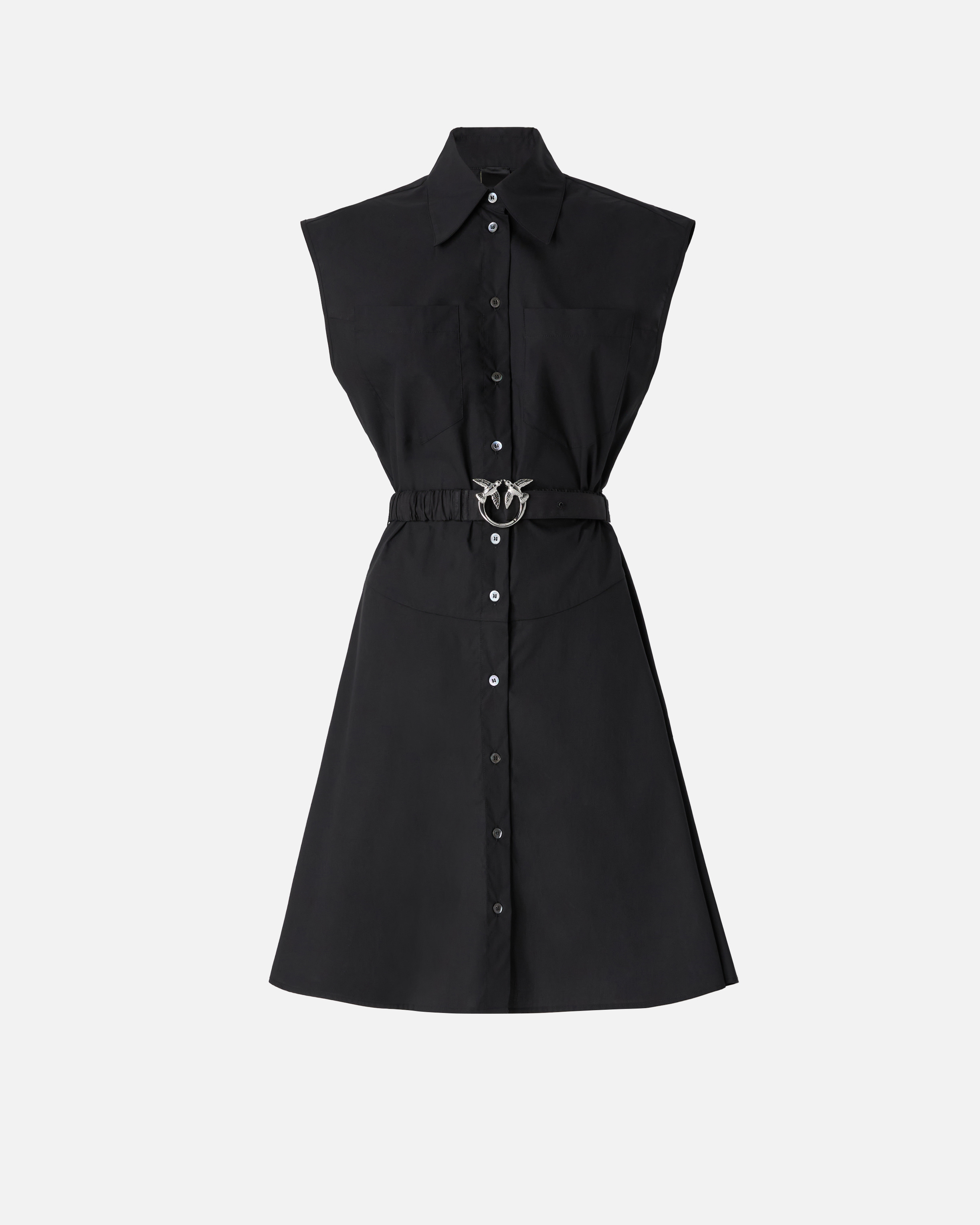 Robe chemise avec ceinture love birds PINKO Noir