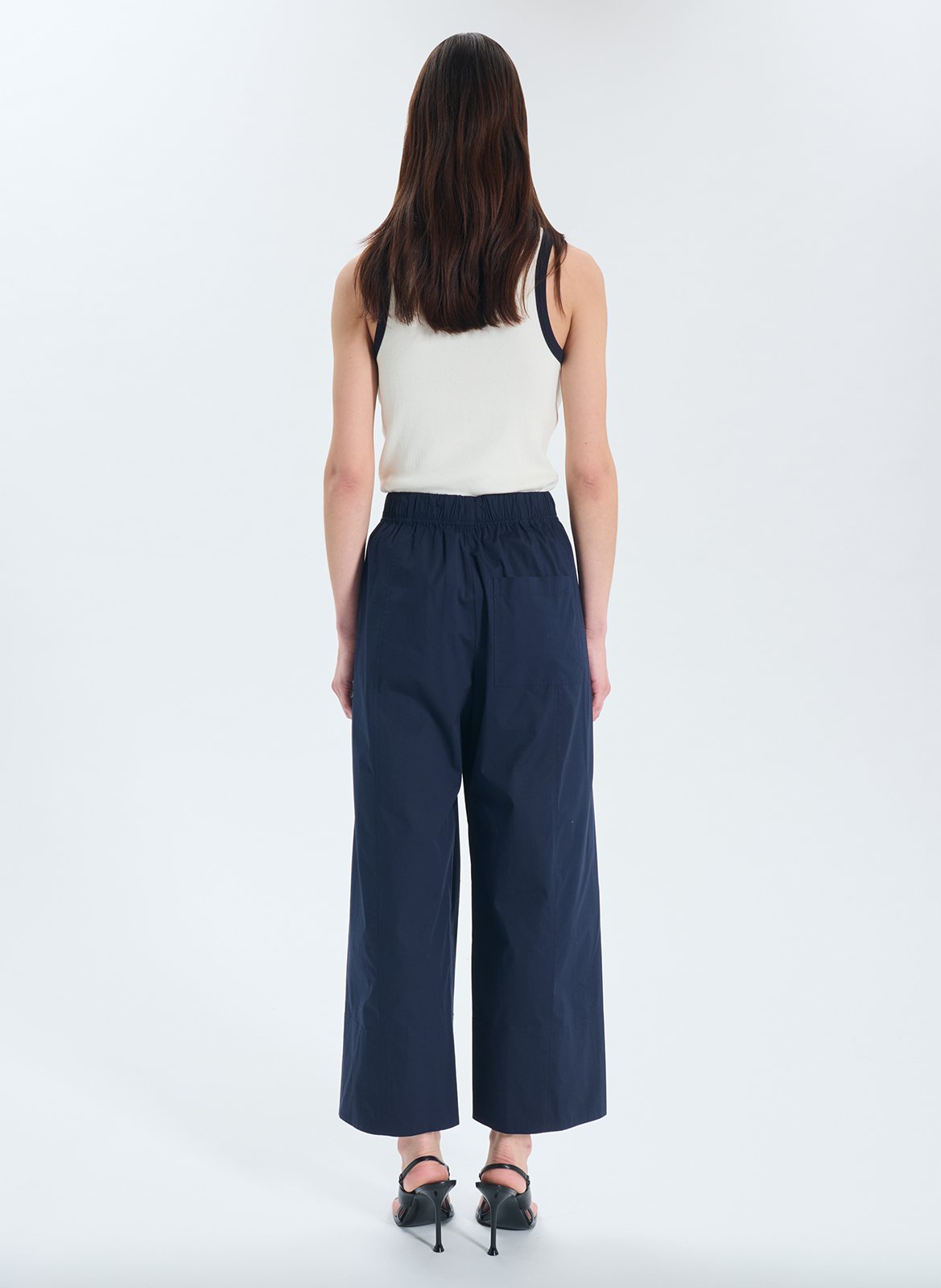 Pantalon large en coton mélangé ZAPA Bleu