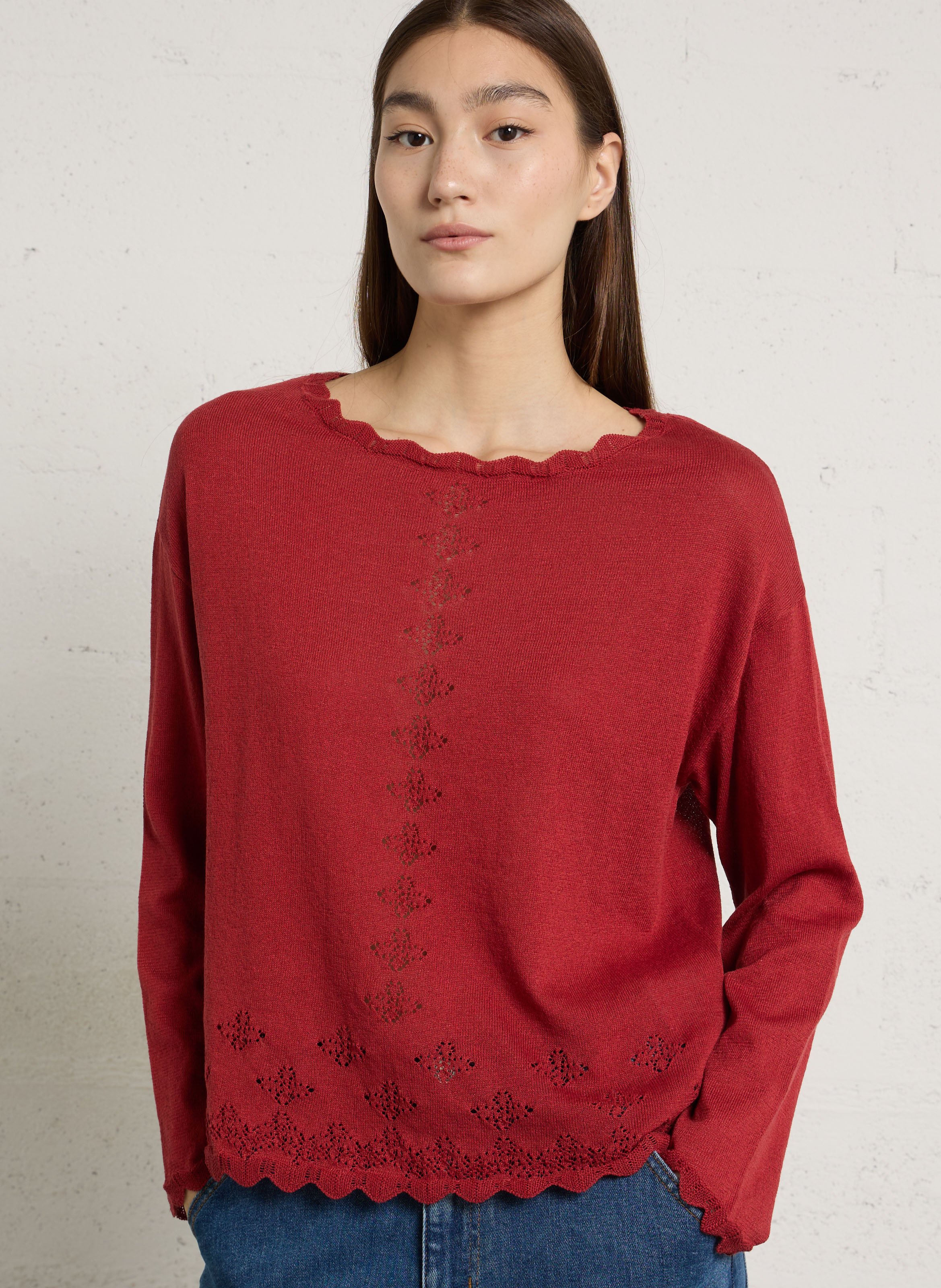 Pull col bateau  SUD EXPRESS Marron