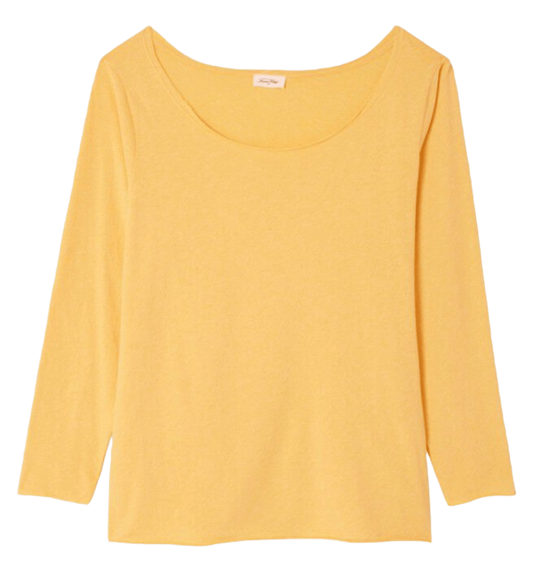 Plain boat neck t-shirt AMERICAN VINTAGE Yellow