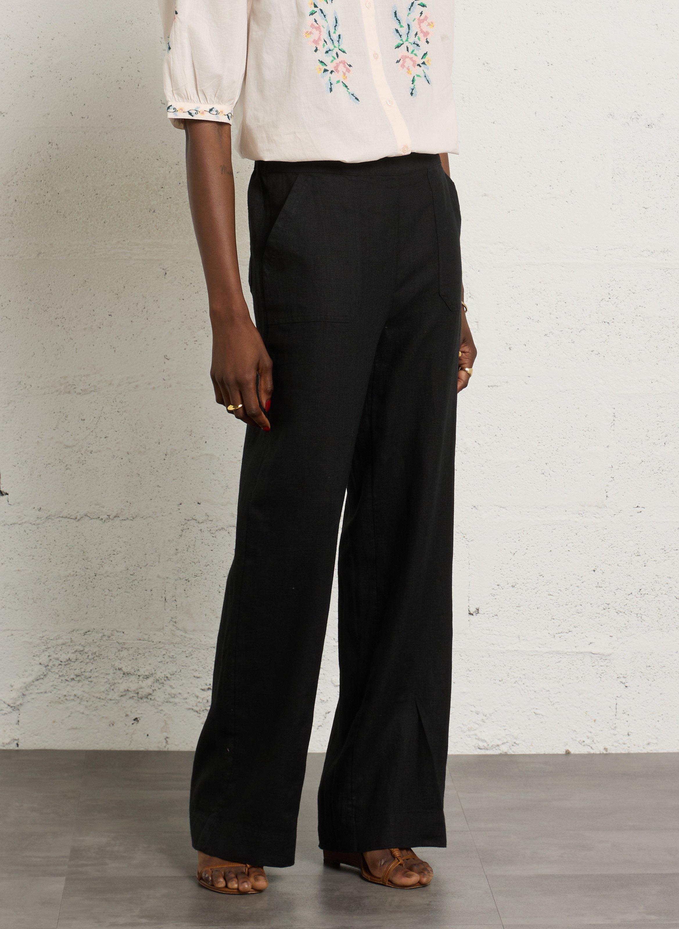 Pantalón ancho de lino MAISON 123