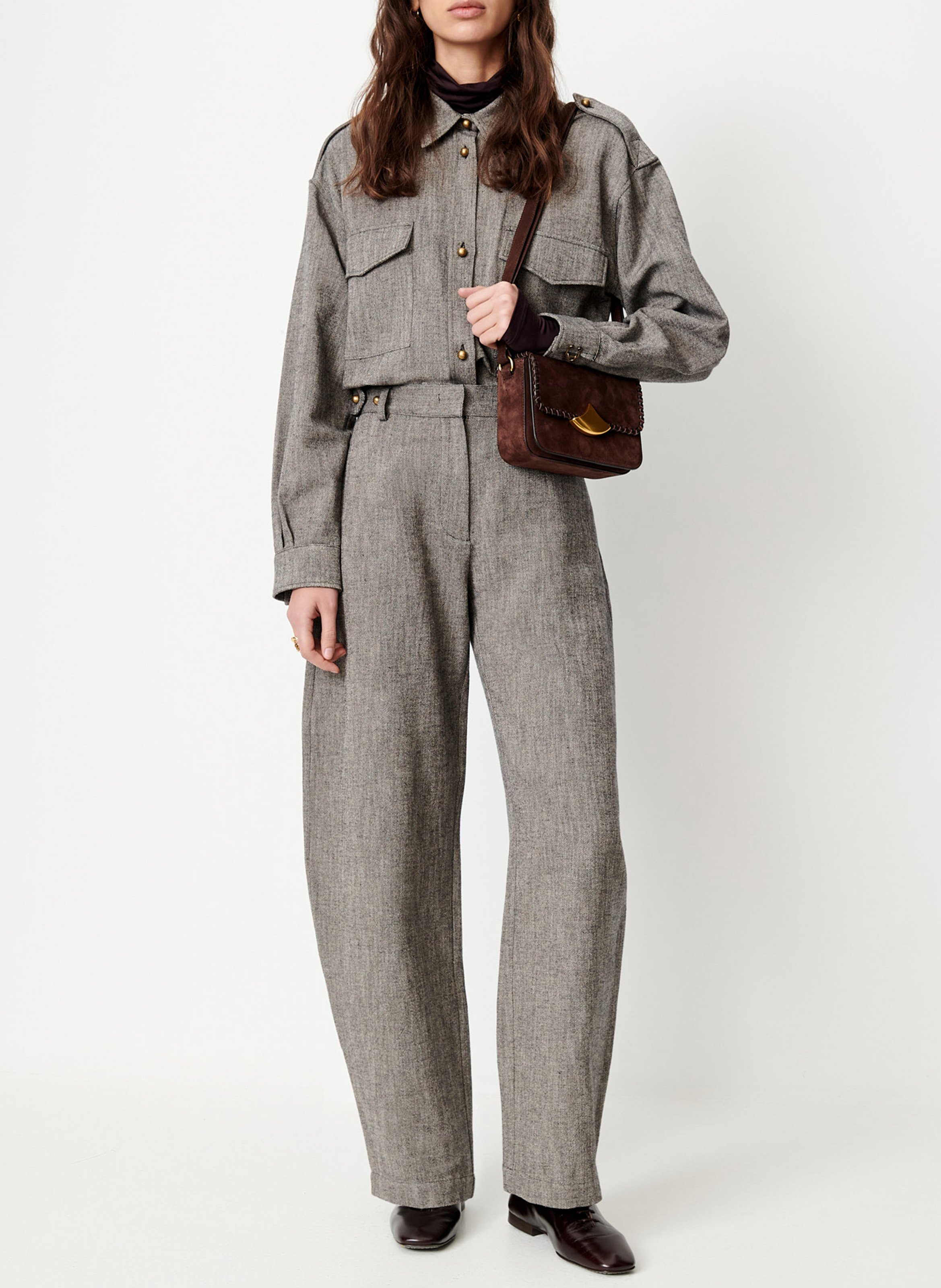 Straight heathered shirt SESSUN Grey