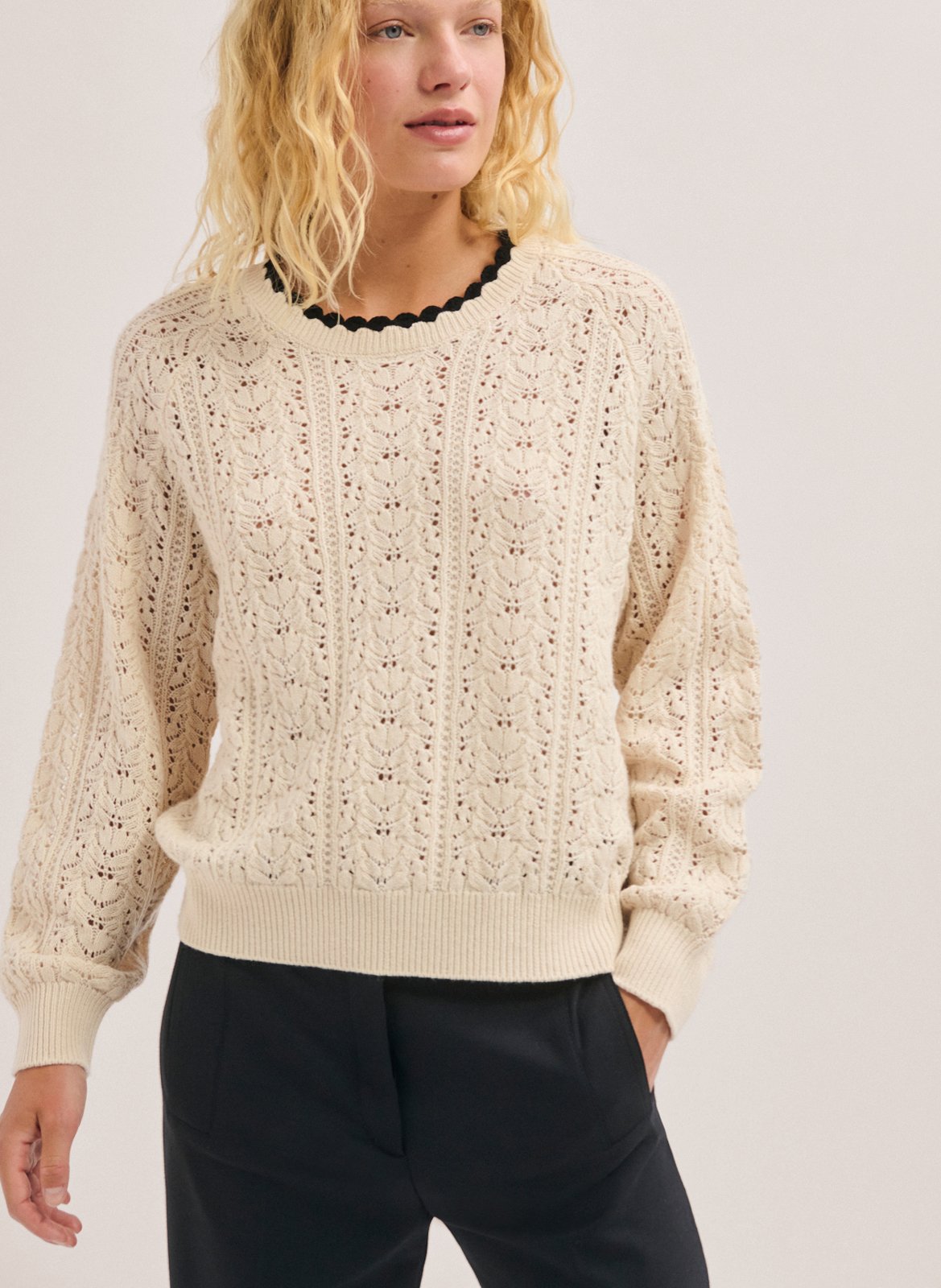 Straight wool-blend sweater PABLO Beige