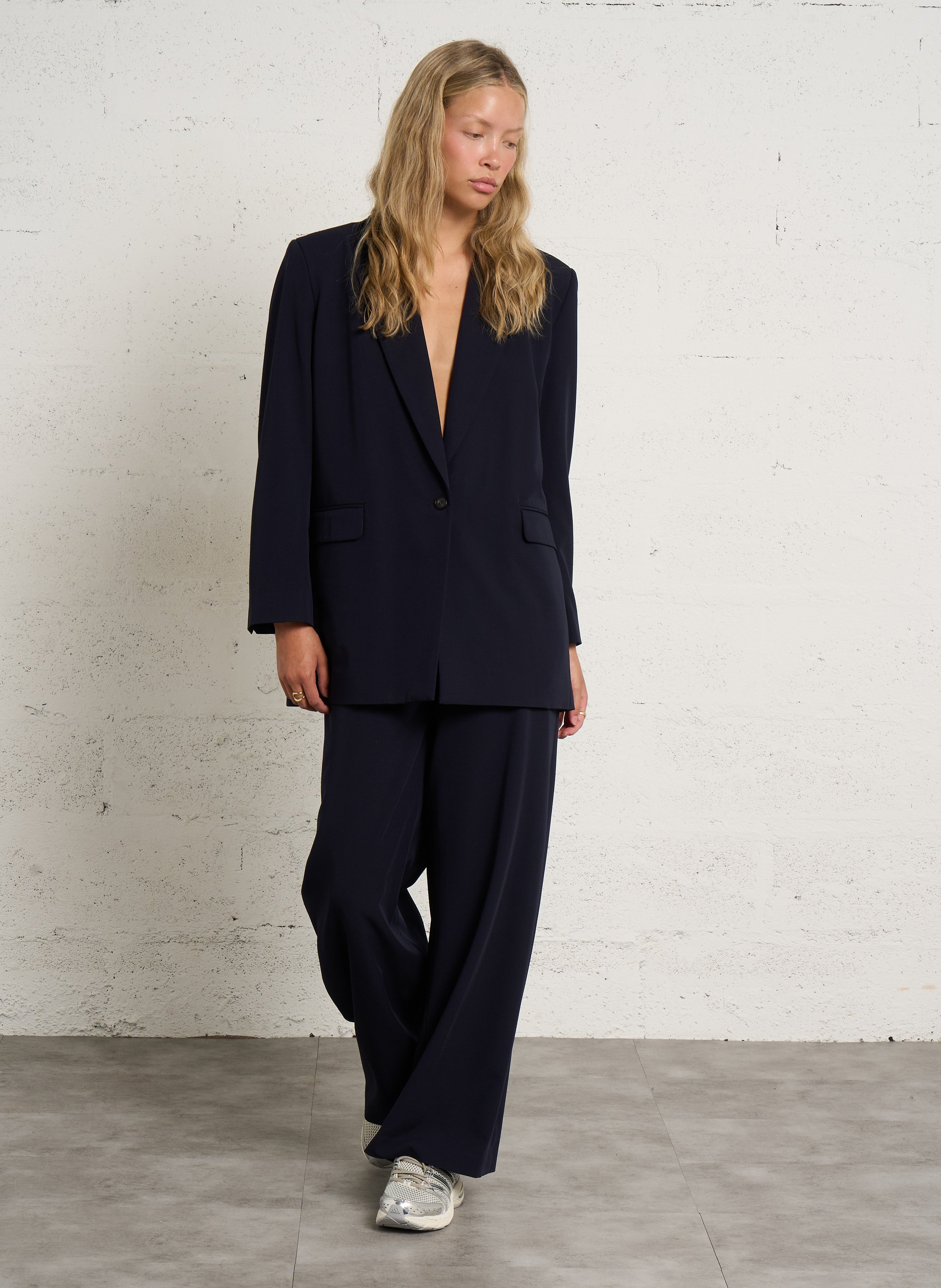 Pantalon large taille haute uni RUE DE TOKYO Bleu