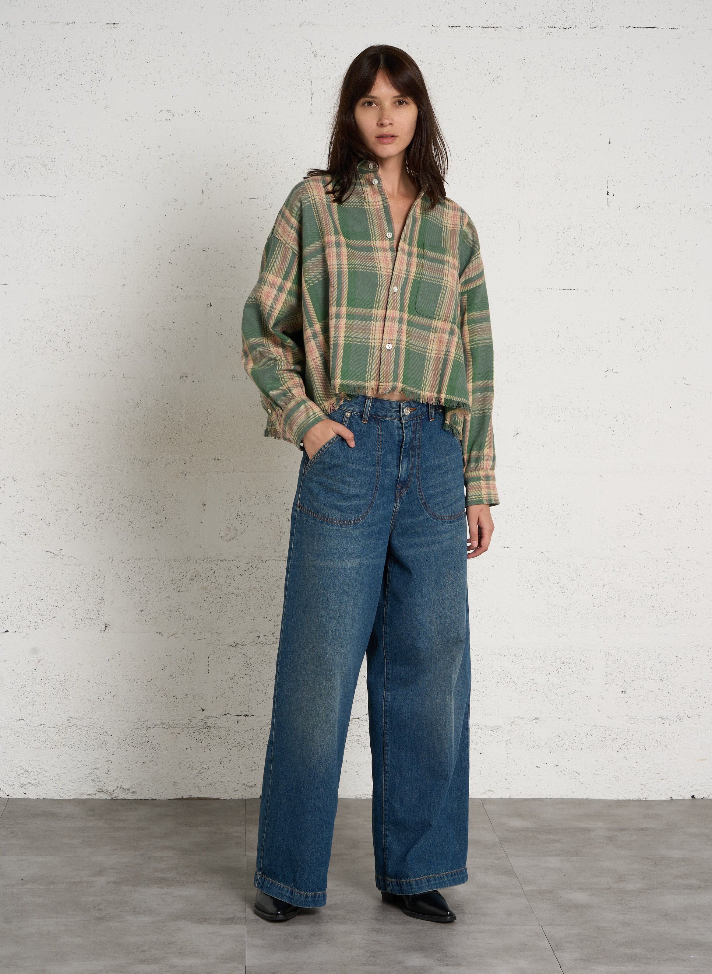 Wijde, rechte, katoenen jeans BELLEROSE Blauw