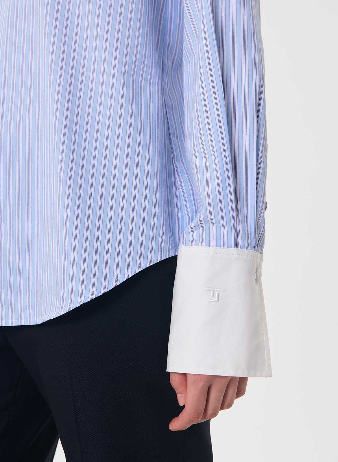 Straight-fit striped cotton shirt TARA JARMON Blue