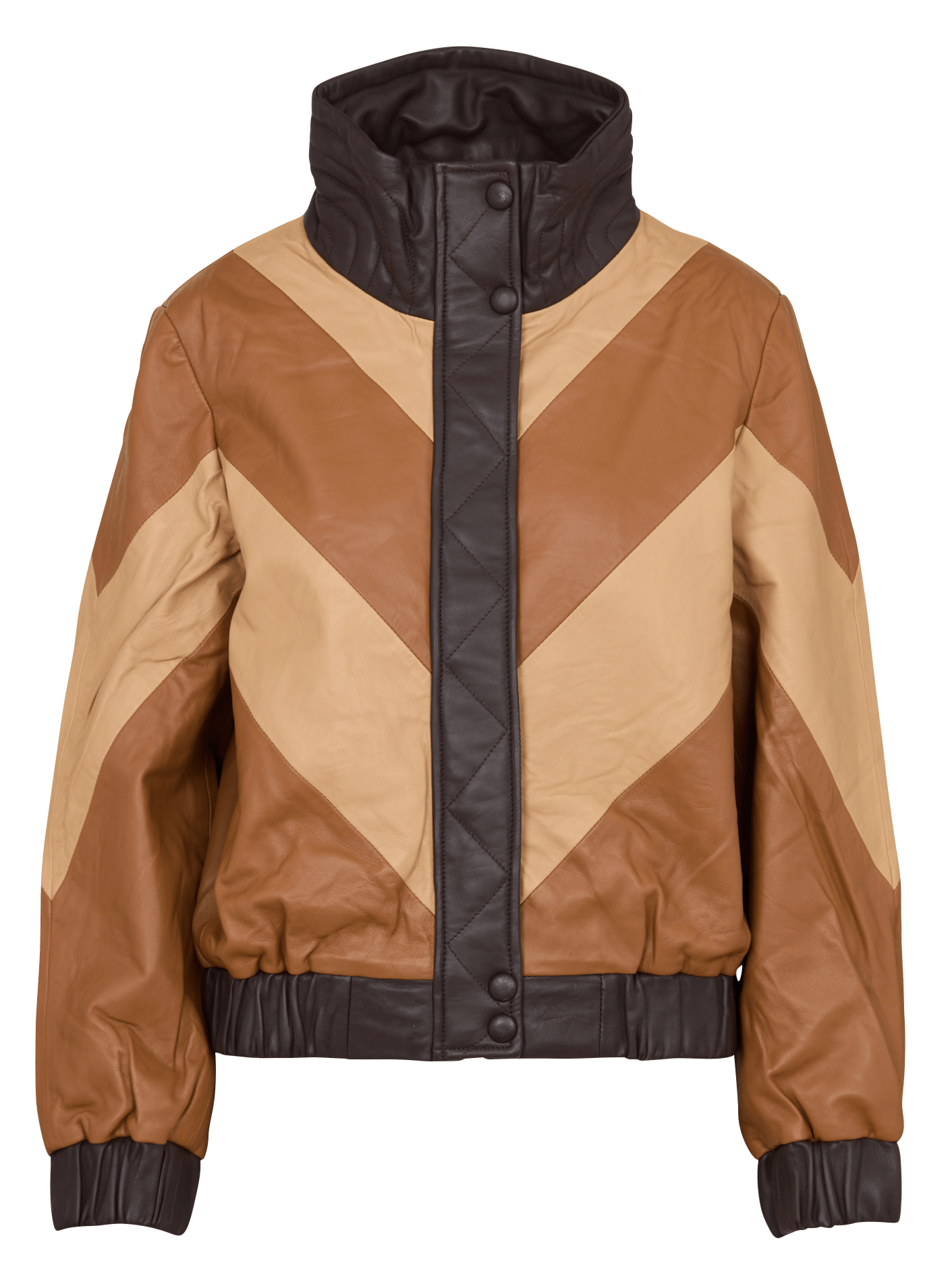 Veste en cuir oversize STELLA NOVA Marron