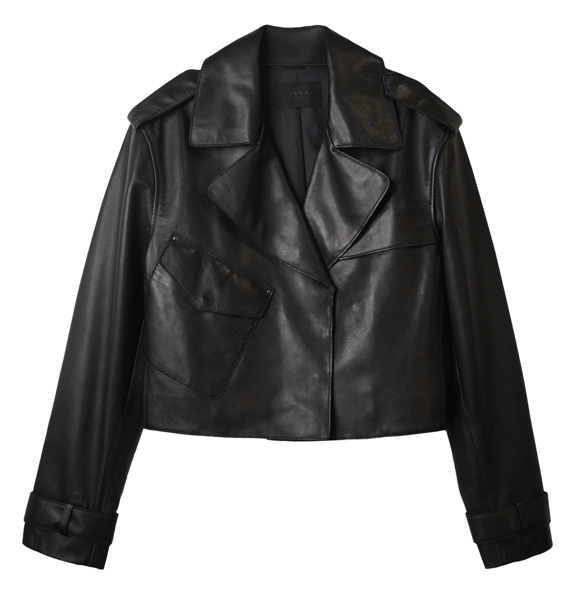 Oversized leather jacket IKKS Black