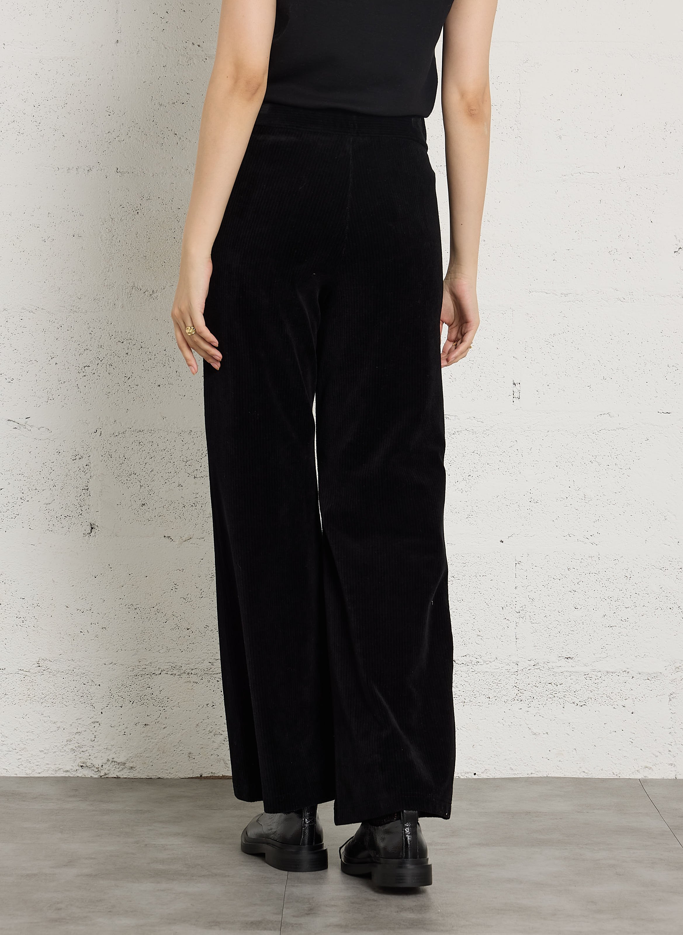 Samthose aus gemischtem Baumwollcord-Samt NICE THINGS Schwarz
