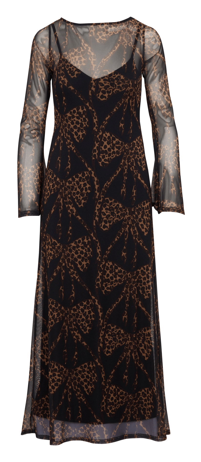 Langes Kleid mit Print NEVER FULLY DRESSED Schwarz