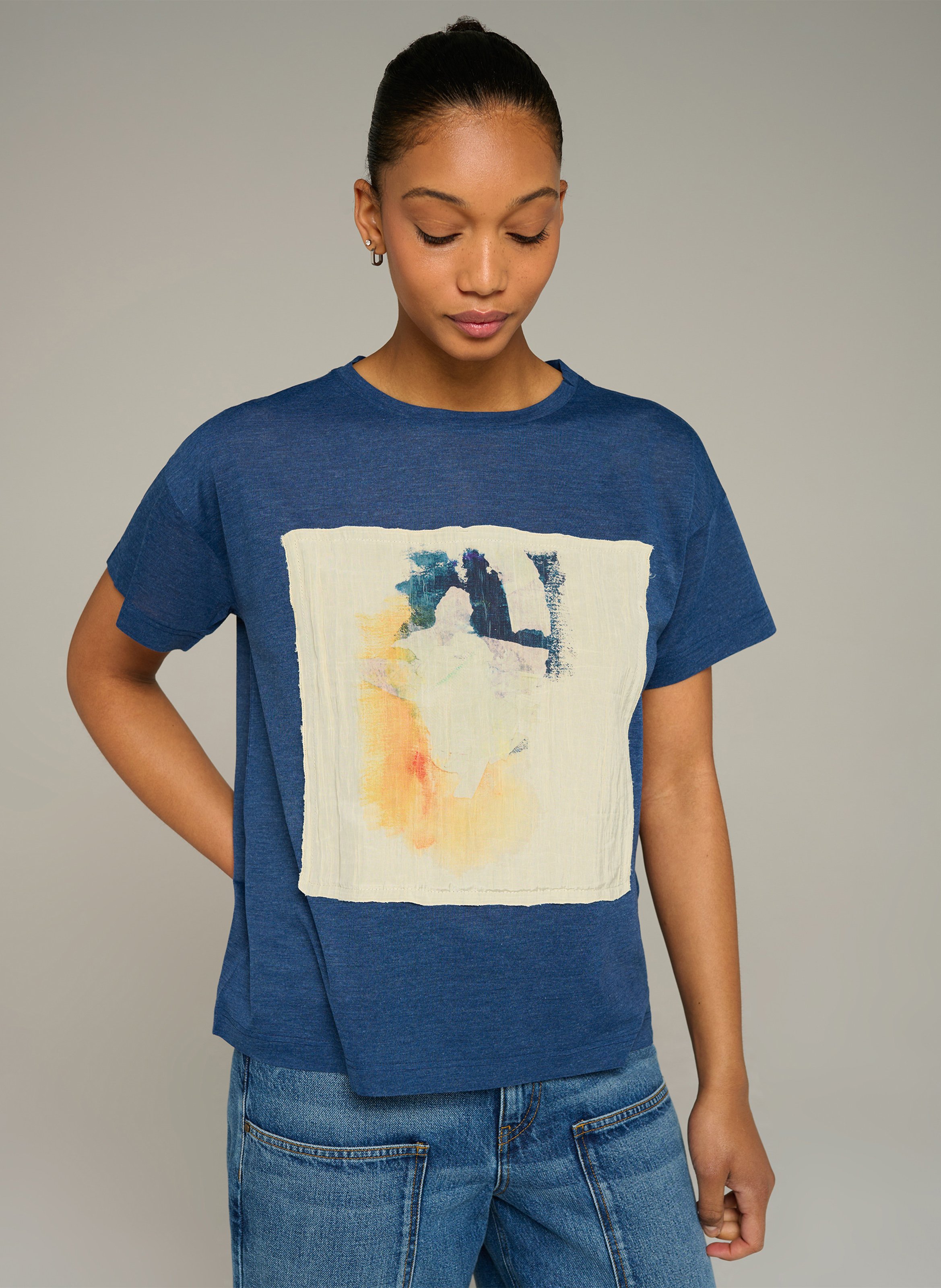 Fließendes bedrucktes T-Shirt COTELAC ACOTE