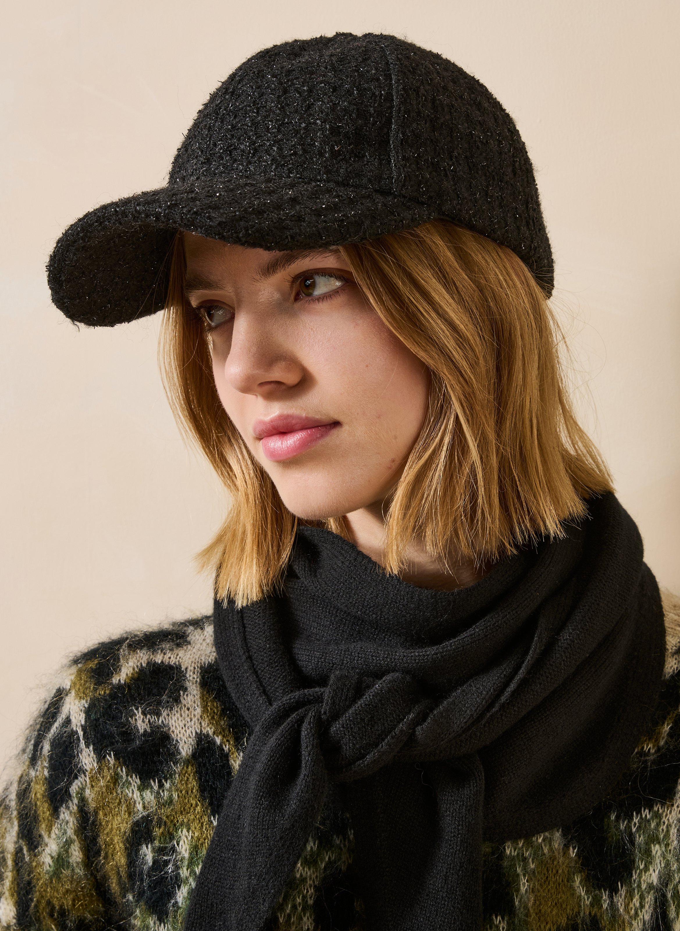 Tweed-Cap LA FEE MARABOUTEE Schwarz