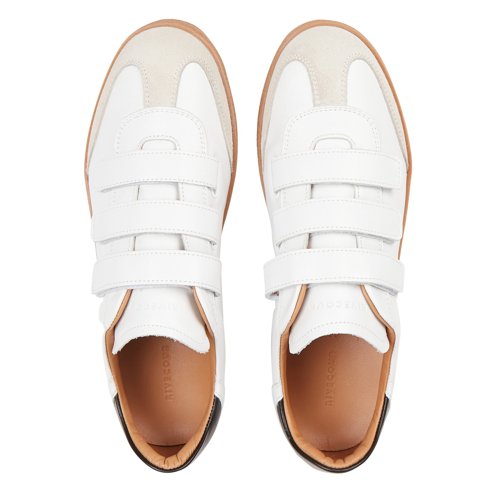 N°11 leather sneakers with Velcro fastening RIVECOUR White